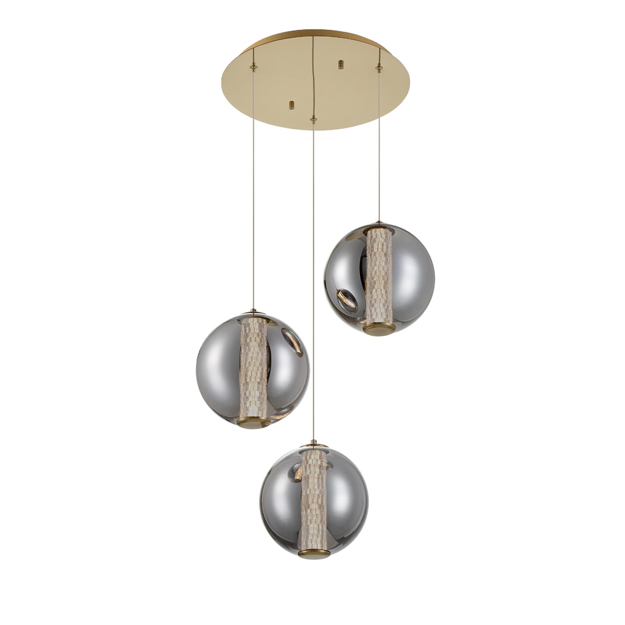 Shown in Gold finish and Smoked glass