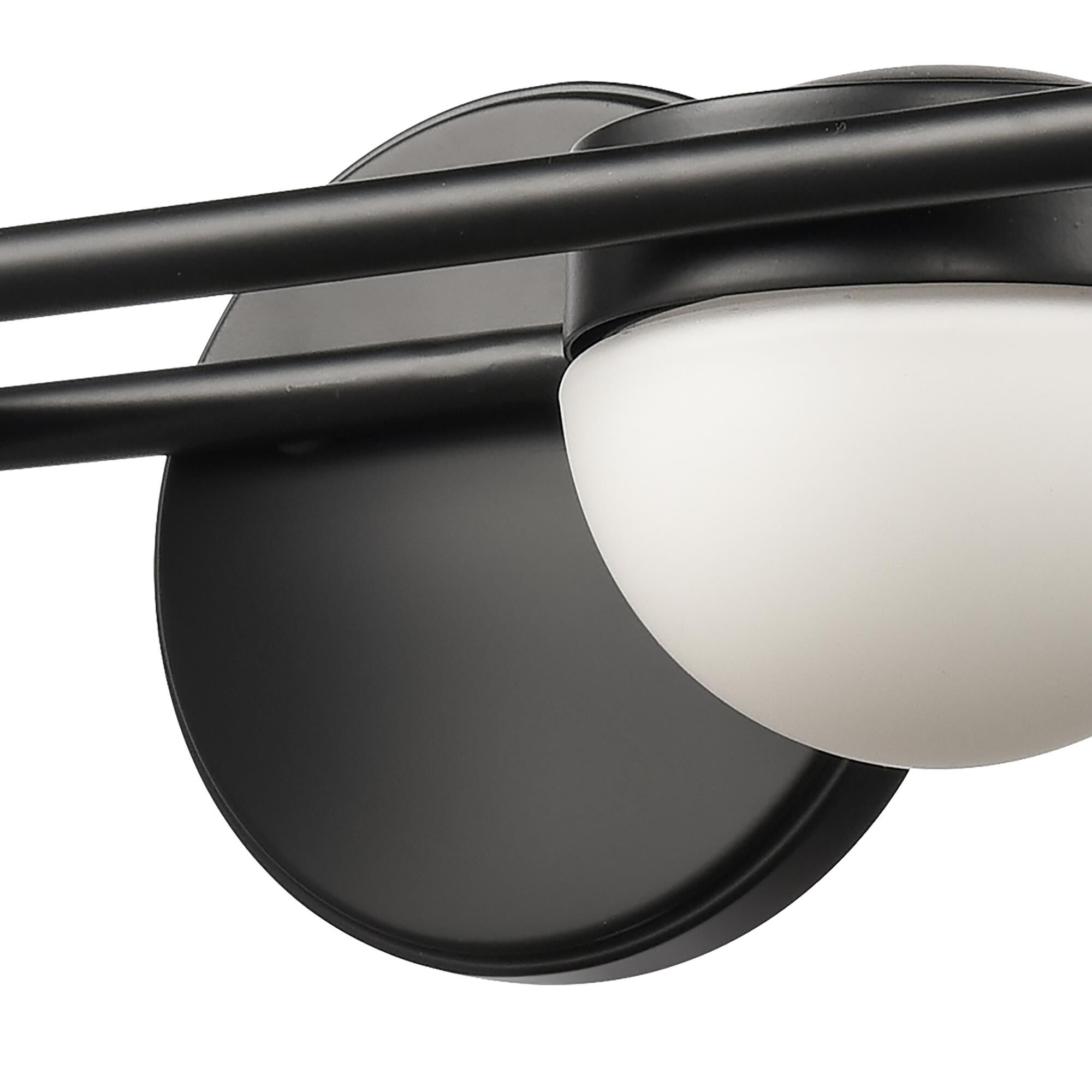 Shown in Black finish and Opal Etched glass