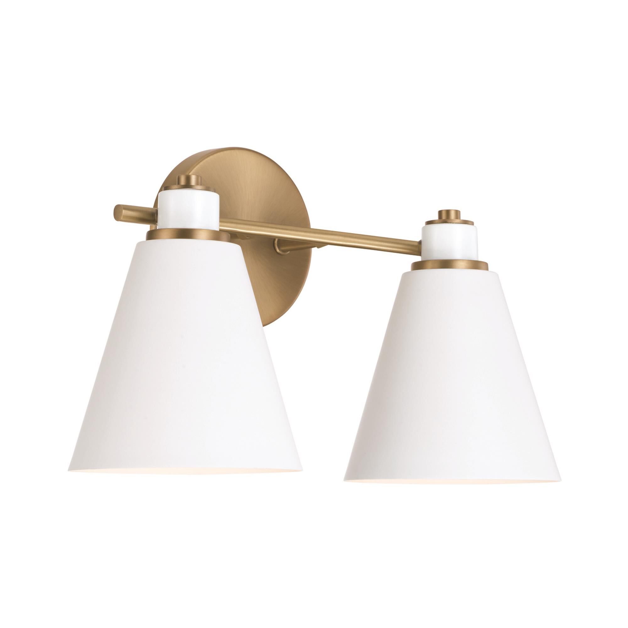 Shown in Aged Brass and White finish and White Metal  with White Interior shade