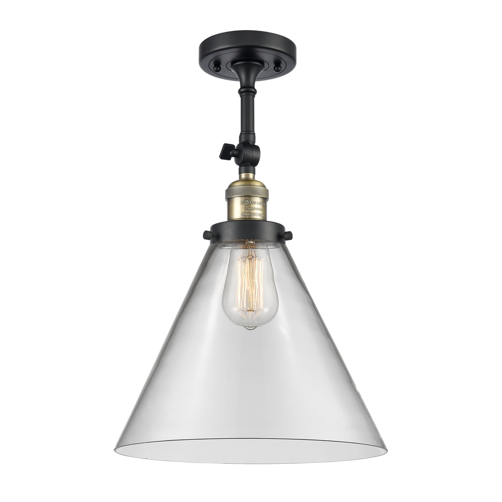 Bruno Marashlian Cone 12 Inch 1 Light Semi Flush Mount by Innovations Lighting