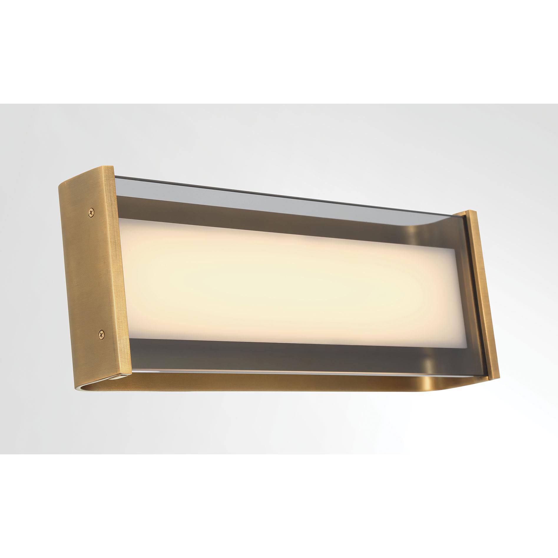 Shown in Antique Brass finish and Smoked glass