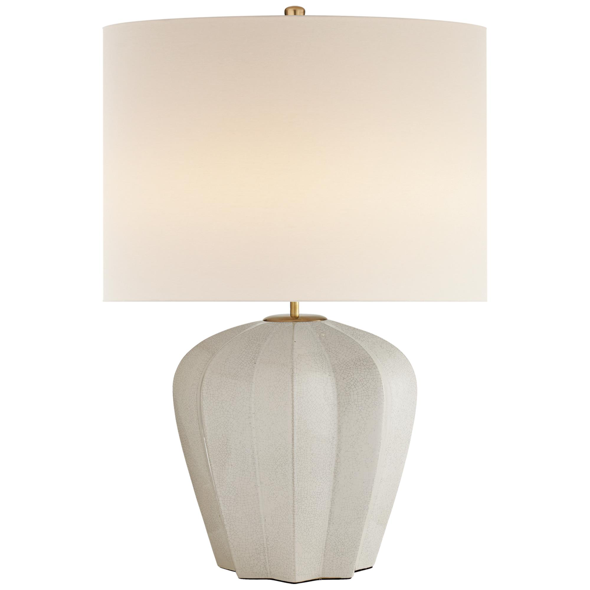Shown in Bone Craquelure finish and Linen shade