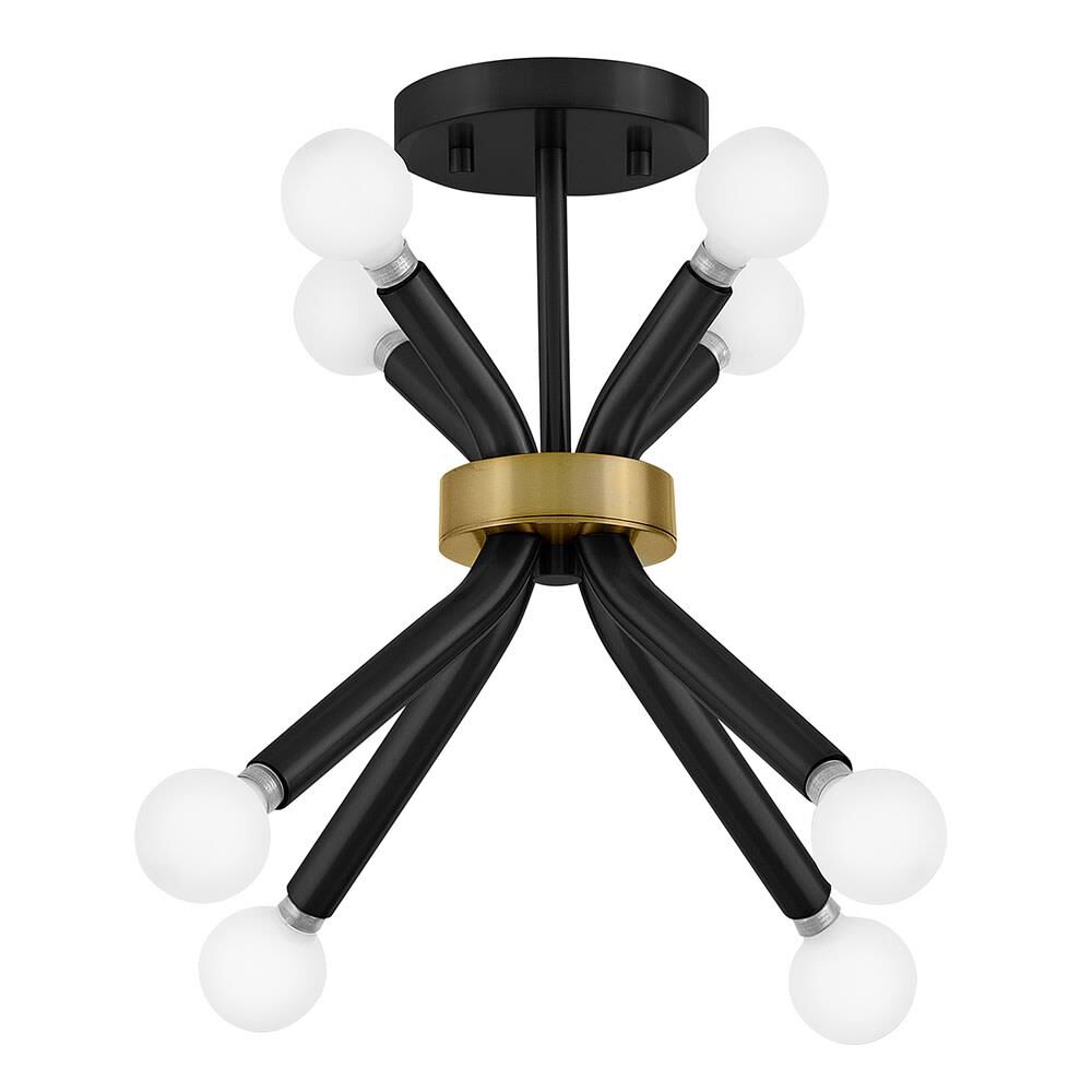 Shown in Black and Lacquered Brass finish