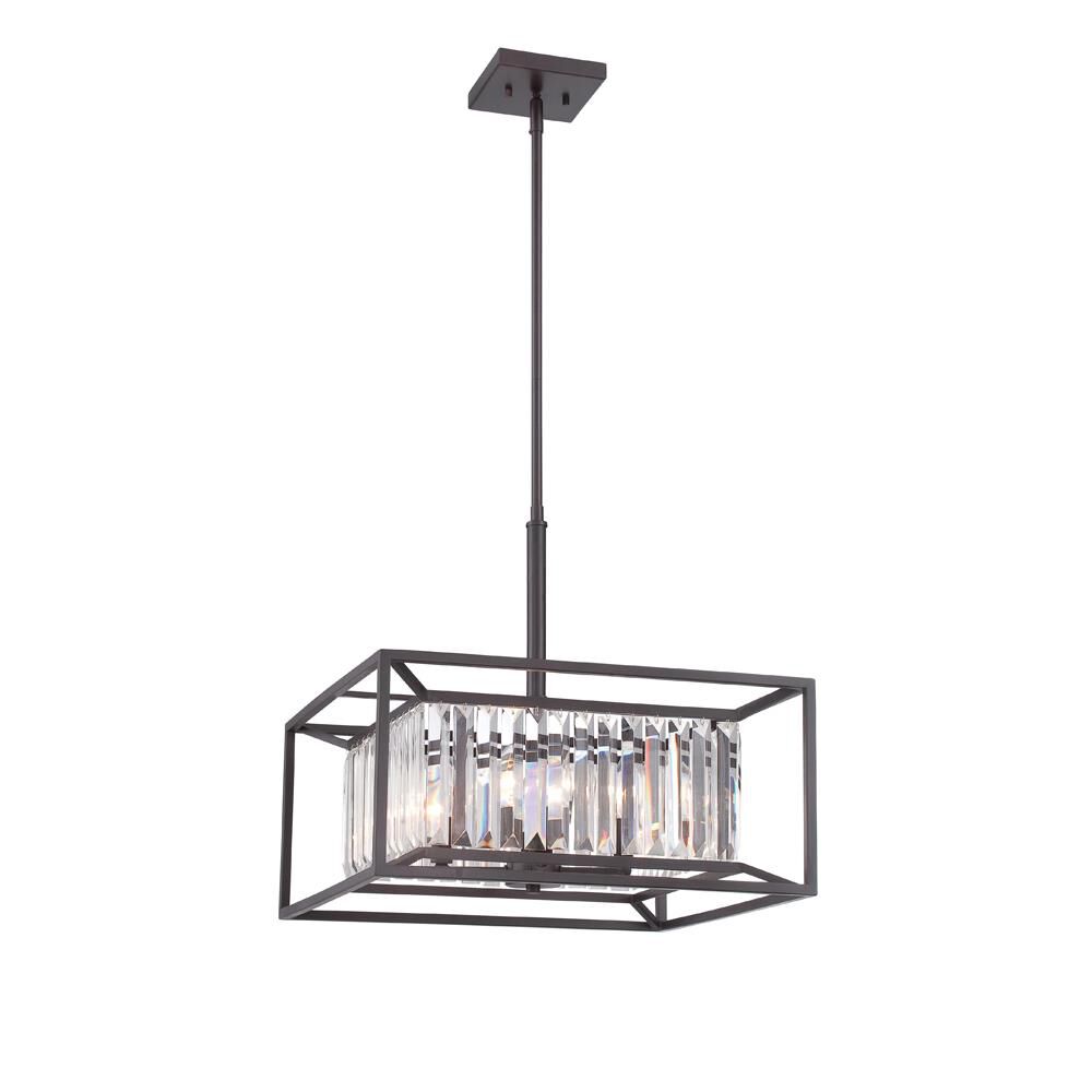 Shown in Vintage Bronze finish and Crystal Prisms glass and Crystal Prisms shade