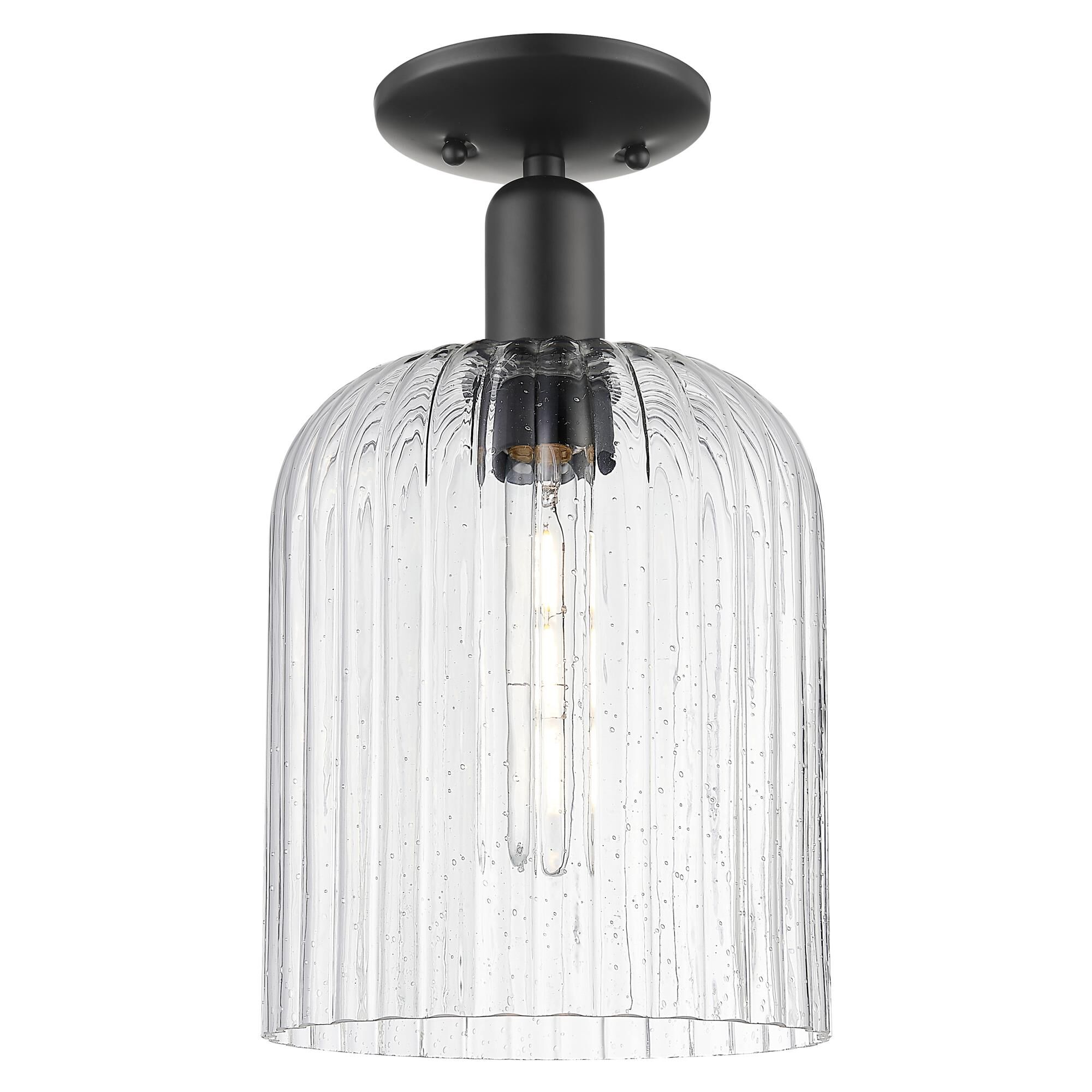 Shown in Matte Black finish and Seedy glass