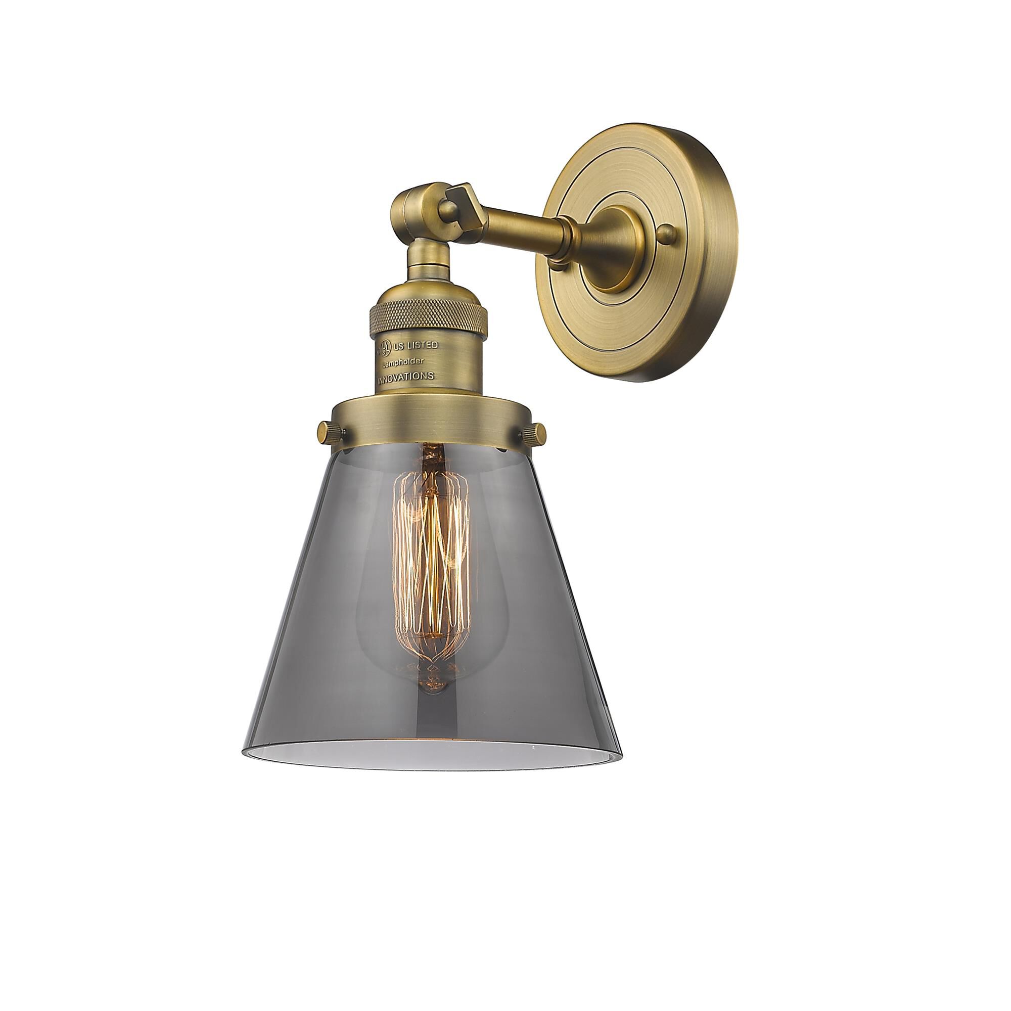 Shown in Brushed Brass finish and Smoked glass