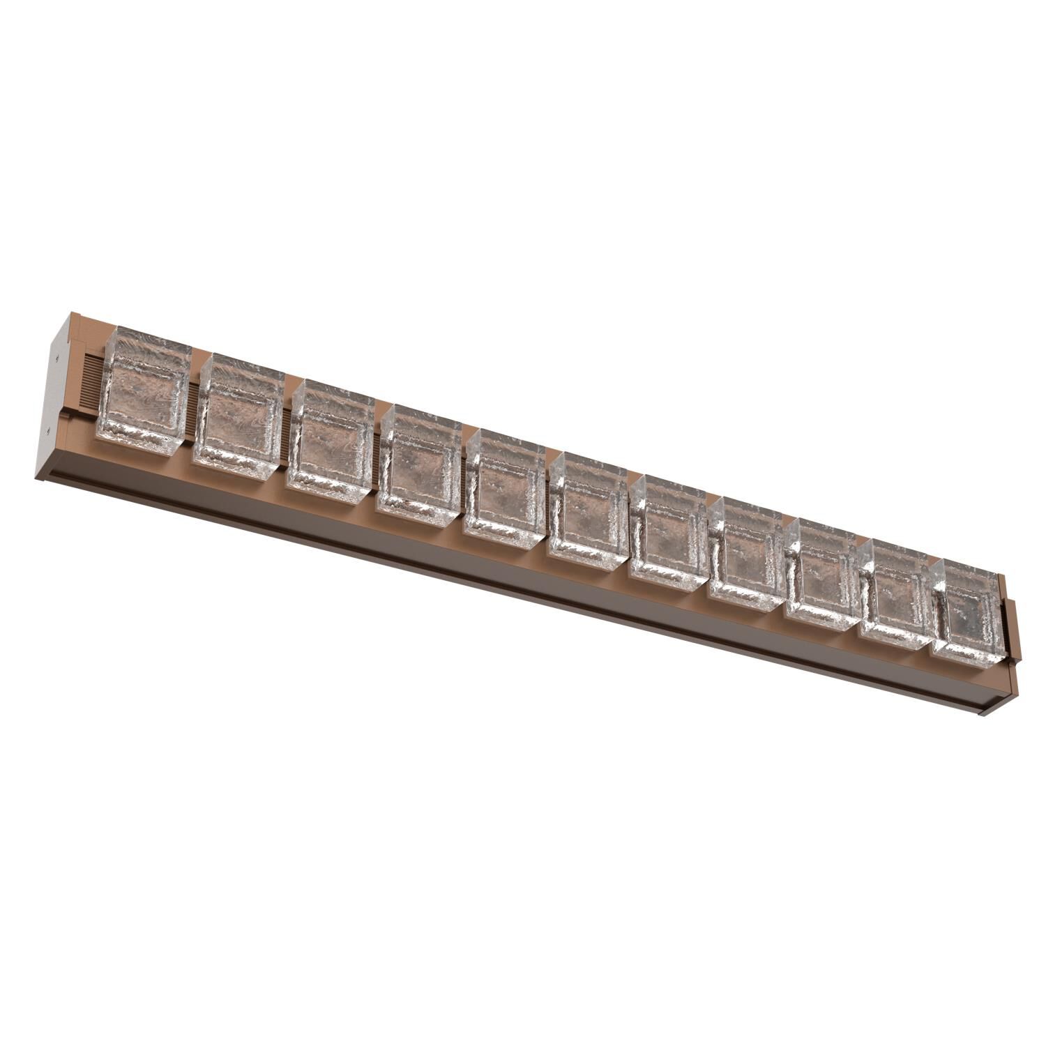 Shown in Burnished Bronze finish and Smooth Seeded glass and None accent