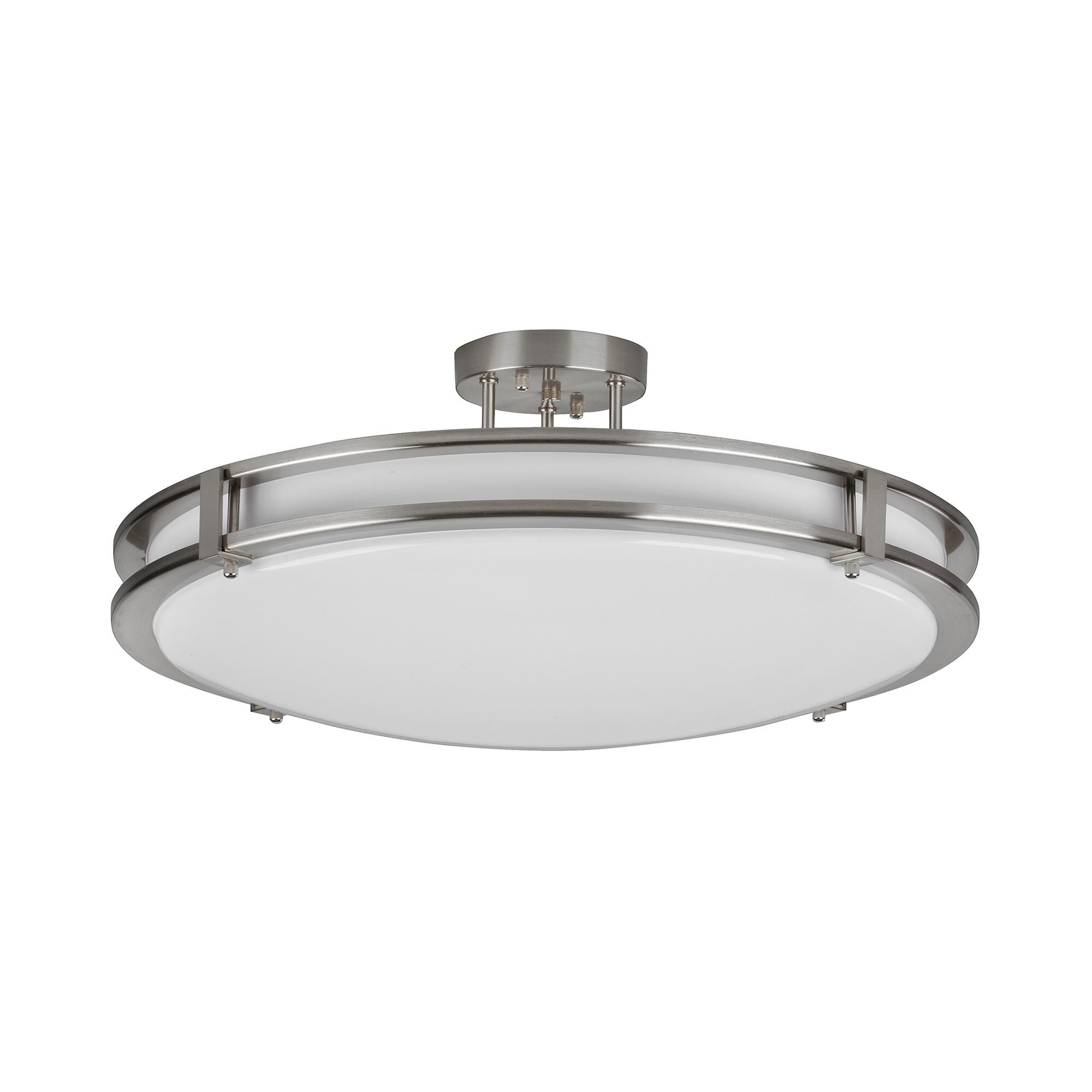 Shown in Satin Nickel finish and White shade
