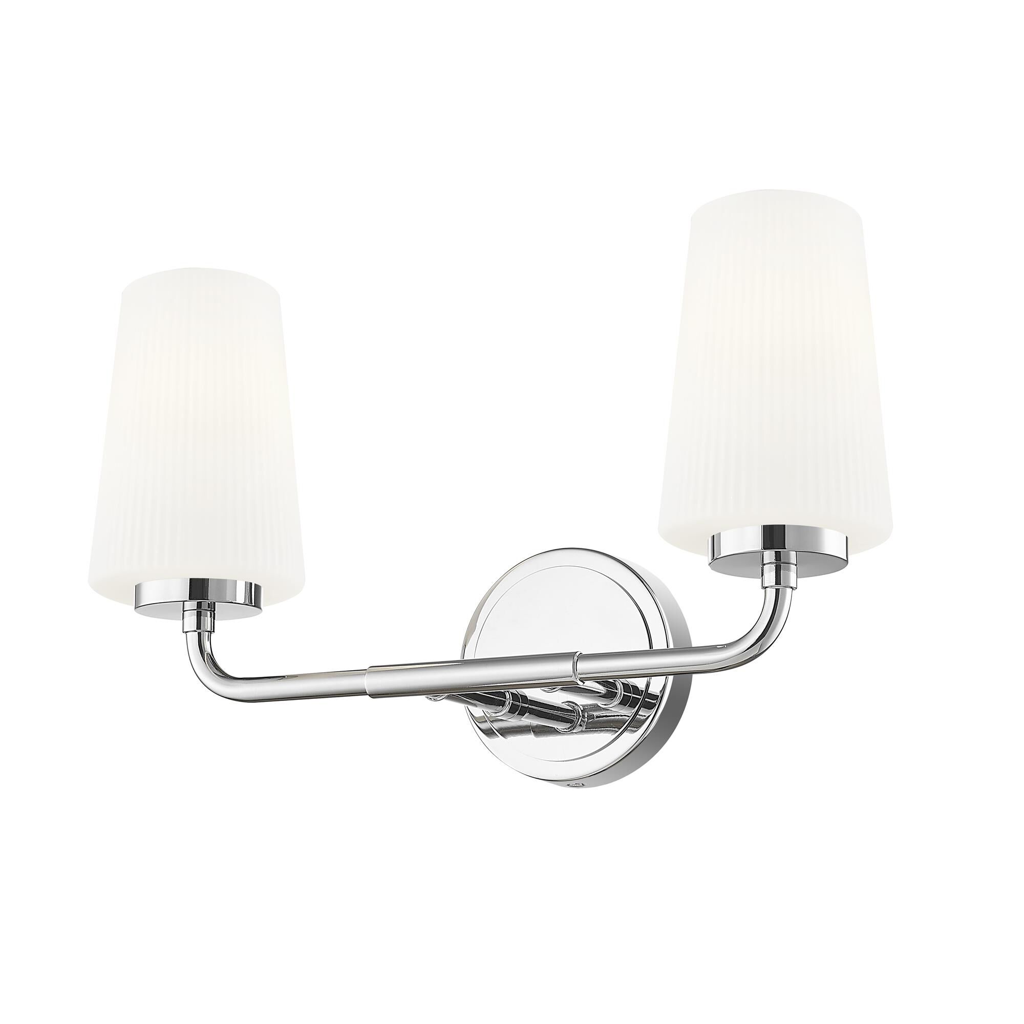 Shown in Chrome finish and Matte Opal glass and Matte Opal shade