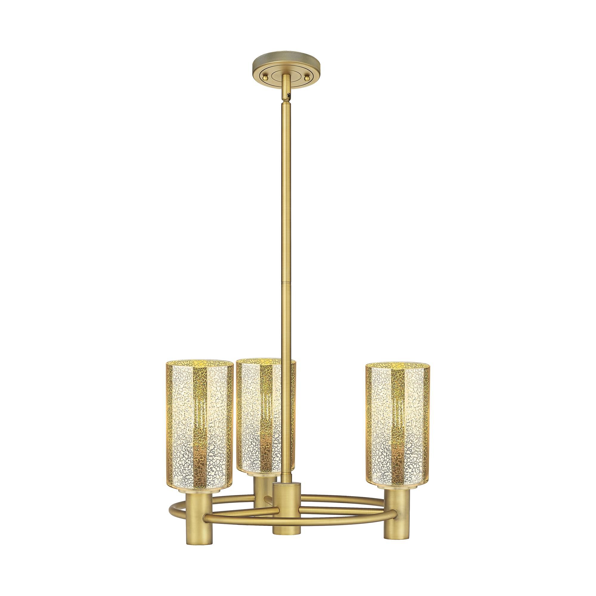 Shown in Brushed Brass finish and Mercury shade