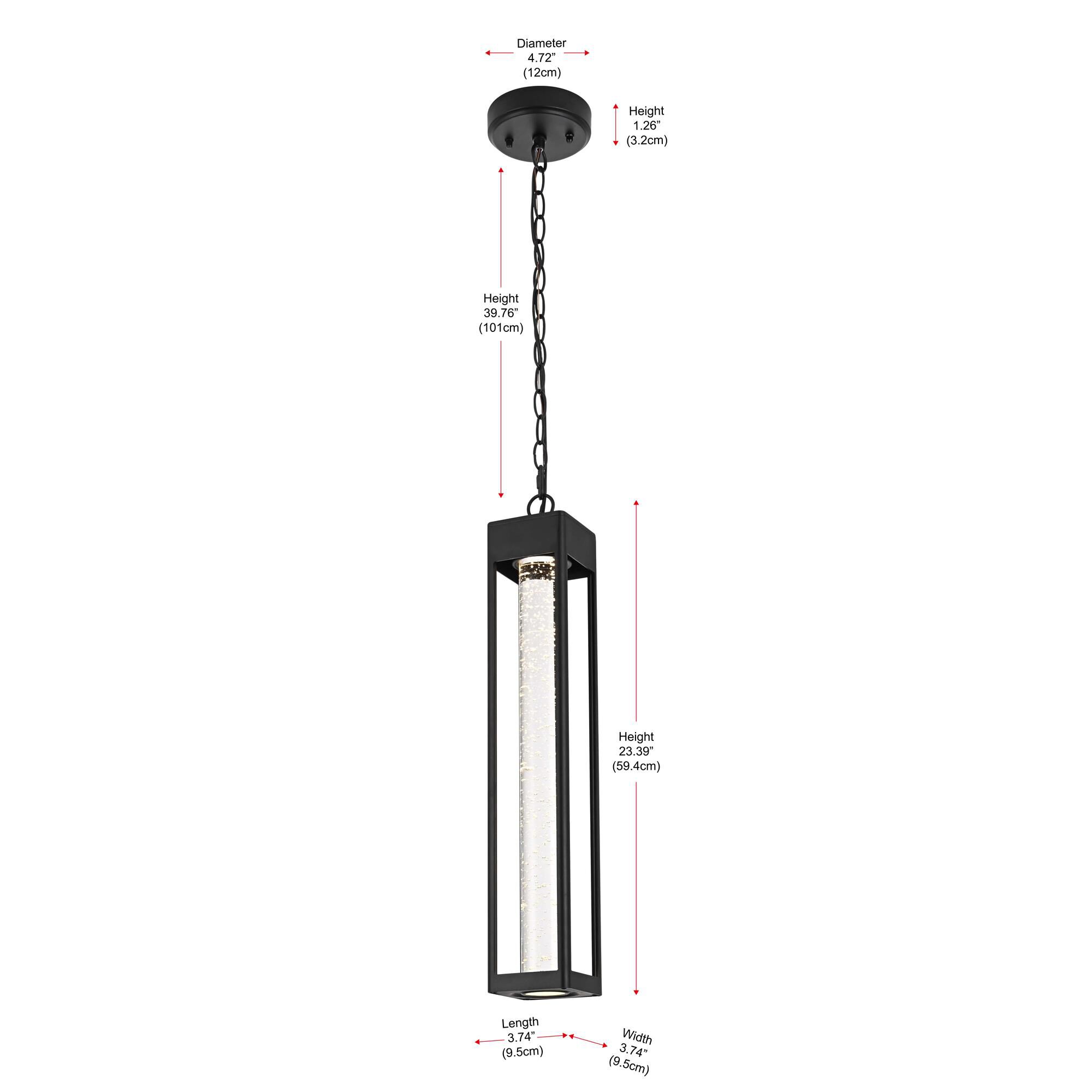 Amaris 23 Inch Outdoor Hanging Lantern by Elegant Lighting