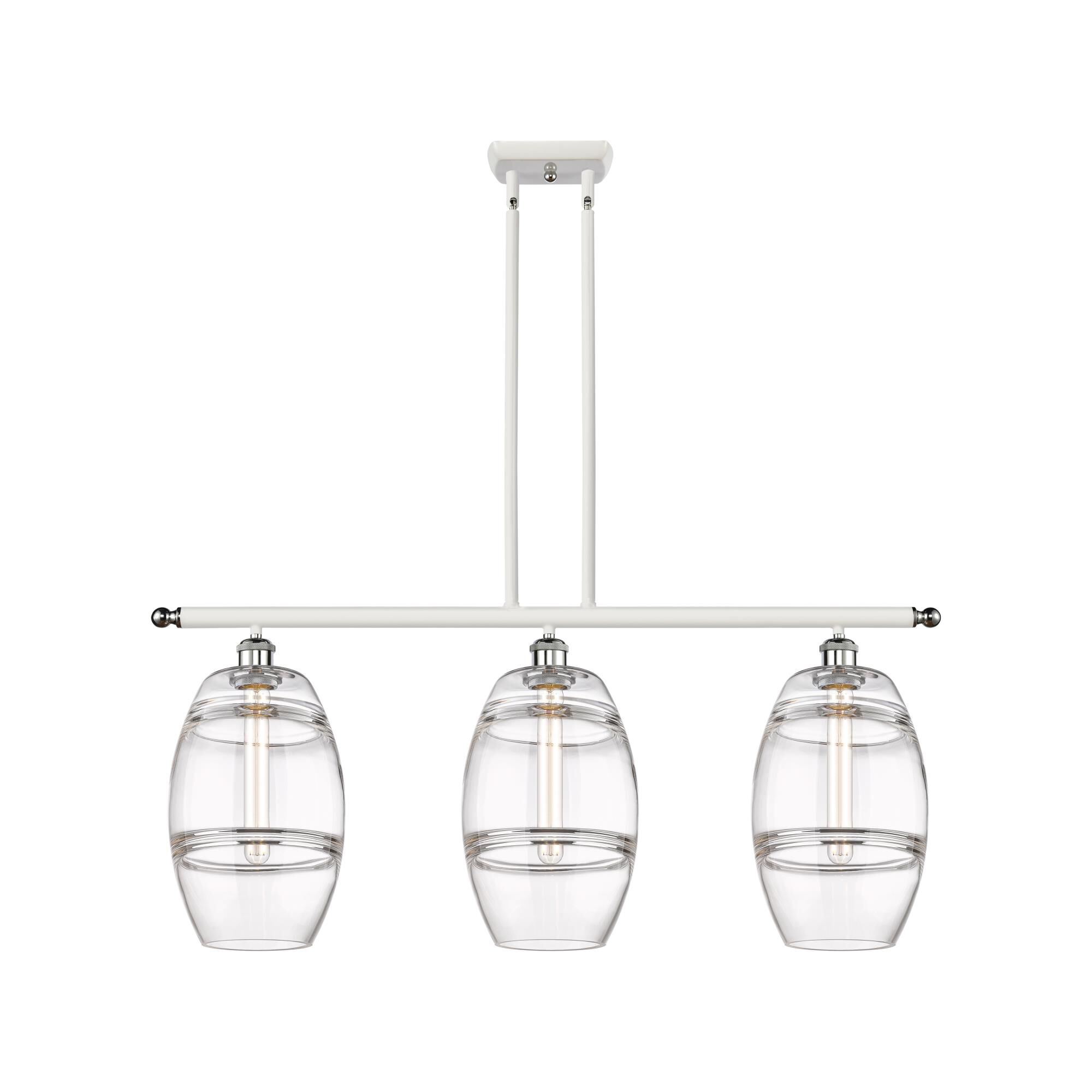 Shown in White Polished Chrome finish and Clear glass