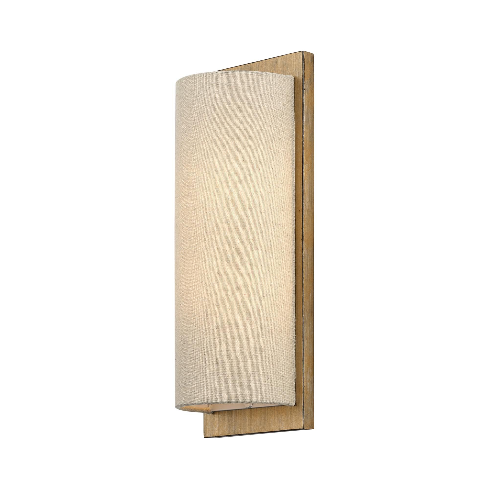 Shown in Antique Gold Leaf finish and Hand Crafted Parchment Color Hardback Fabric shade