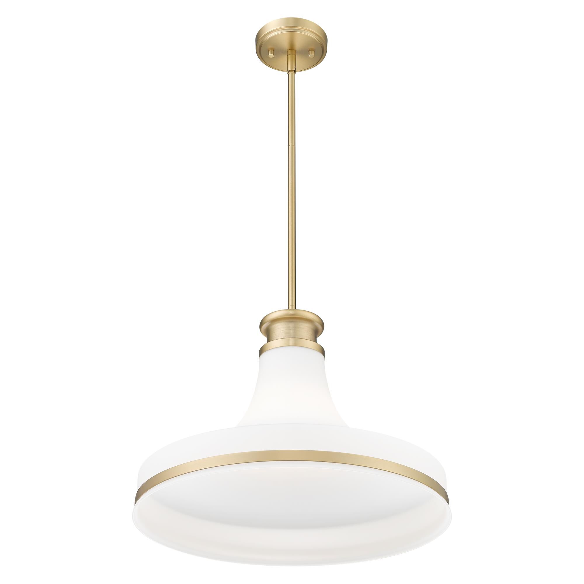 Shown in Modern Gold finish and Matte Opal glass