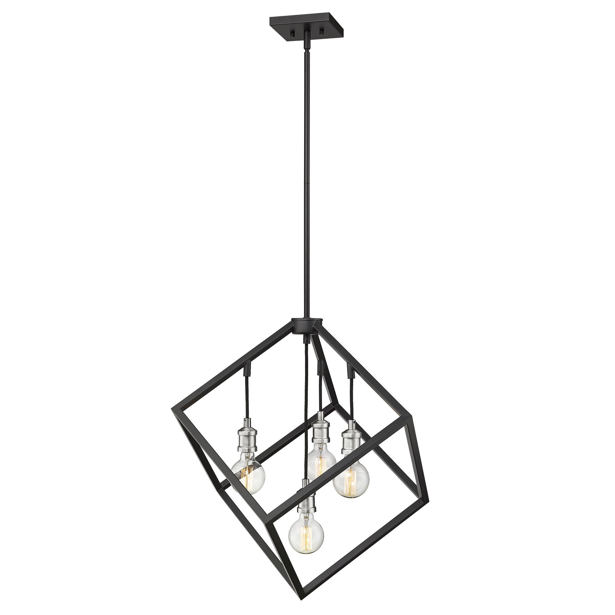Shown in Matte Black + Brushed Nickel finish and --- glass and --- shade