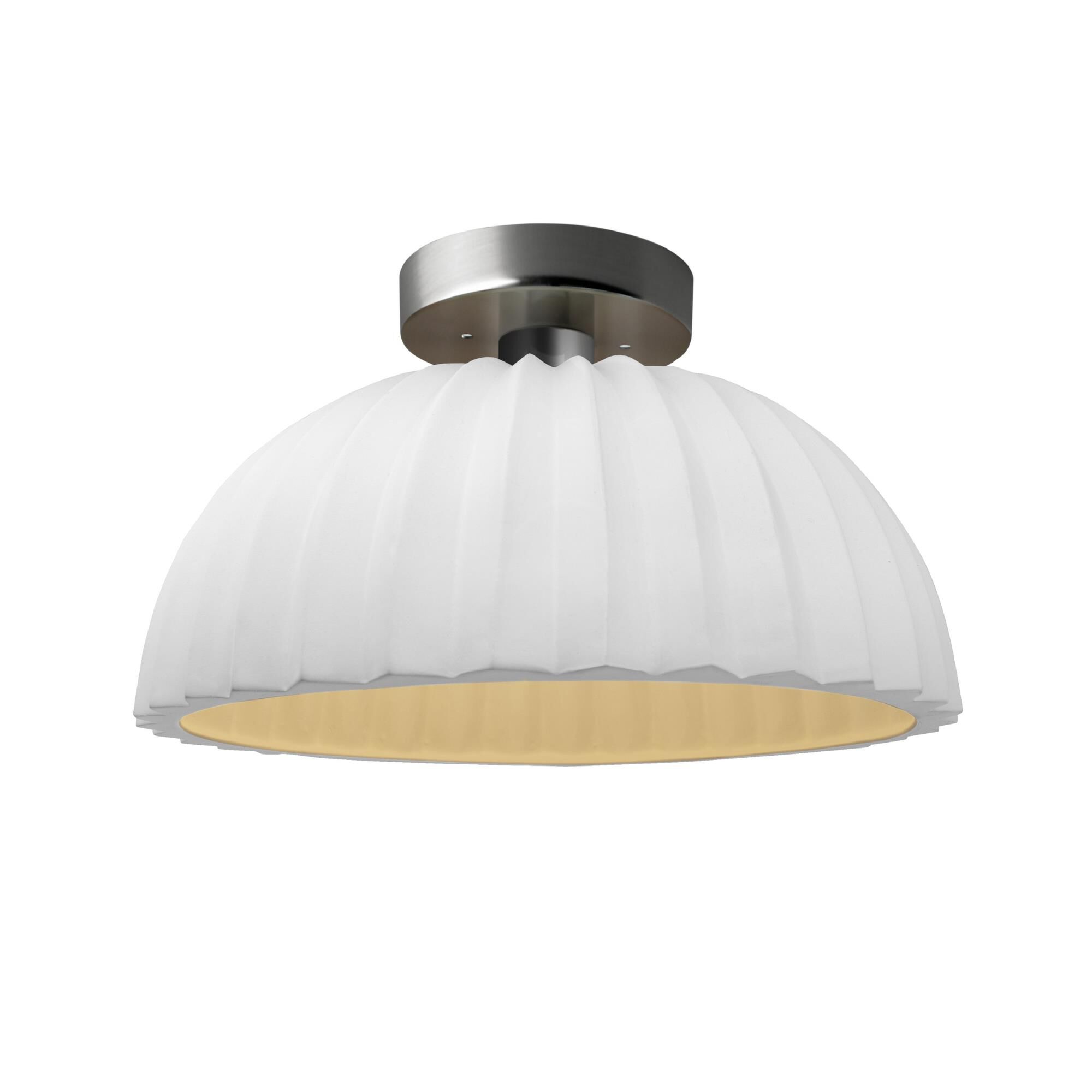 Pleated Dome 13 Inch Semi Flush Mount by Justice Design Group