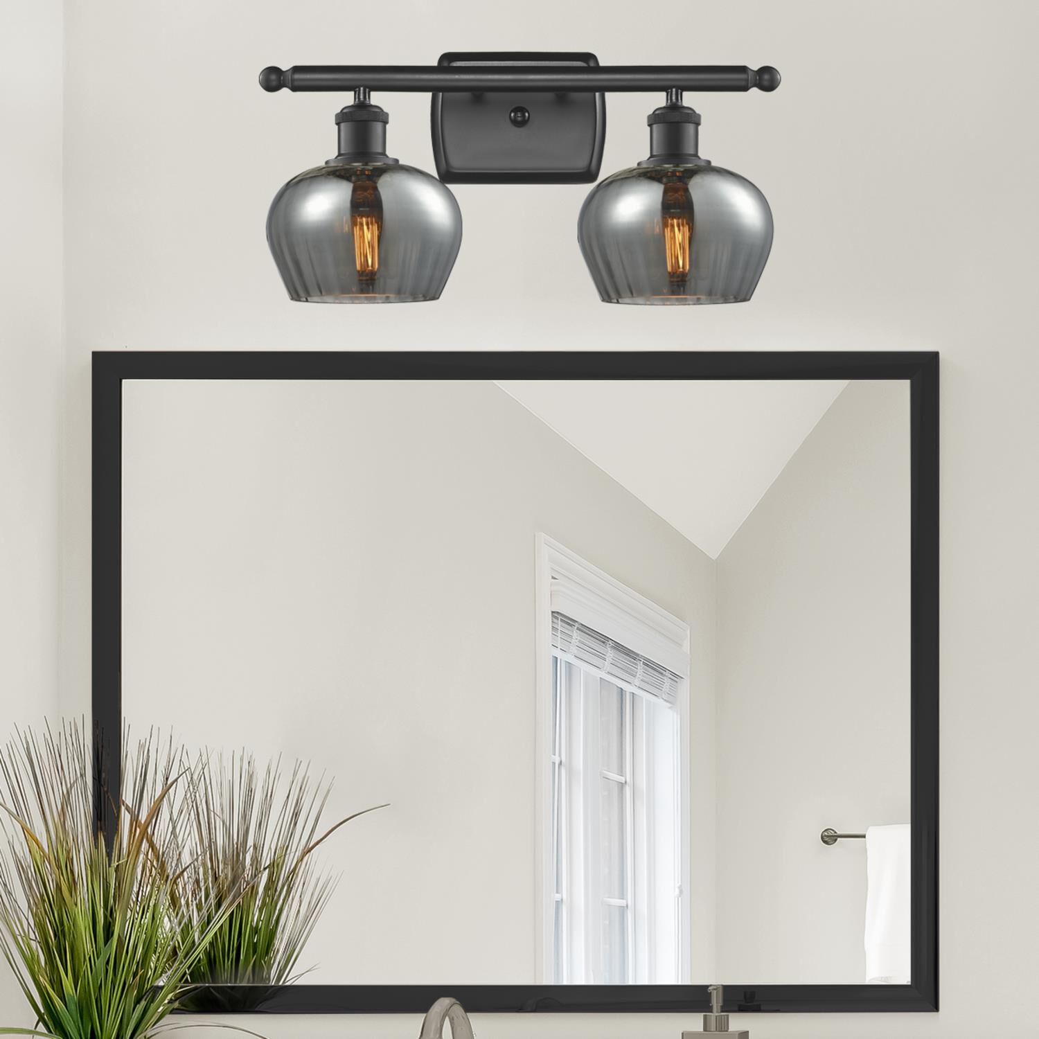 Shown in Matte Black finish and Smoked glass