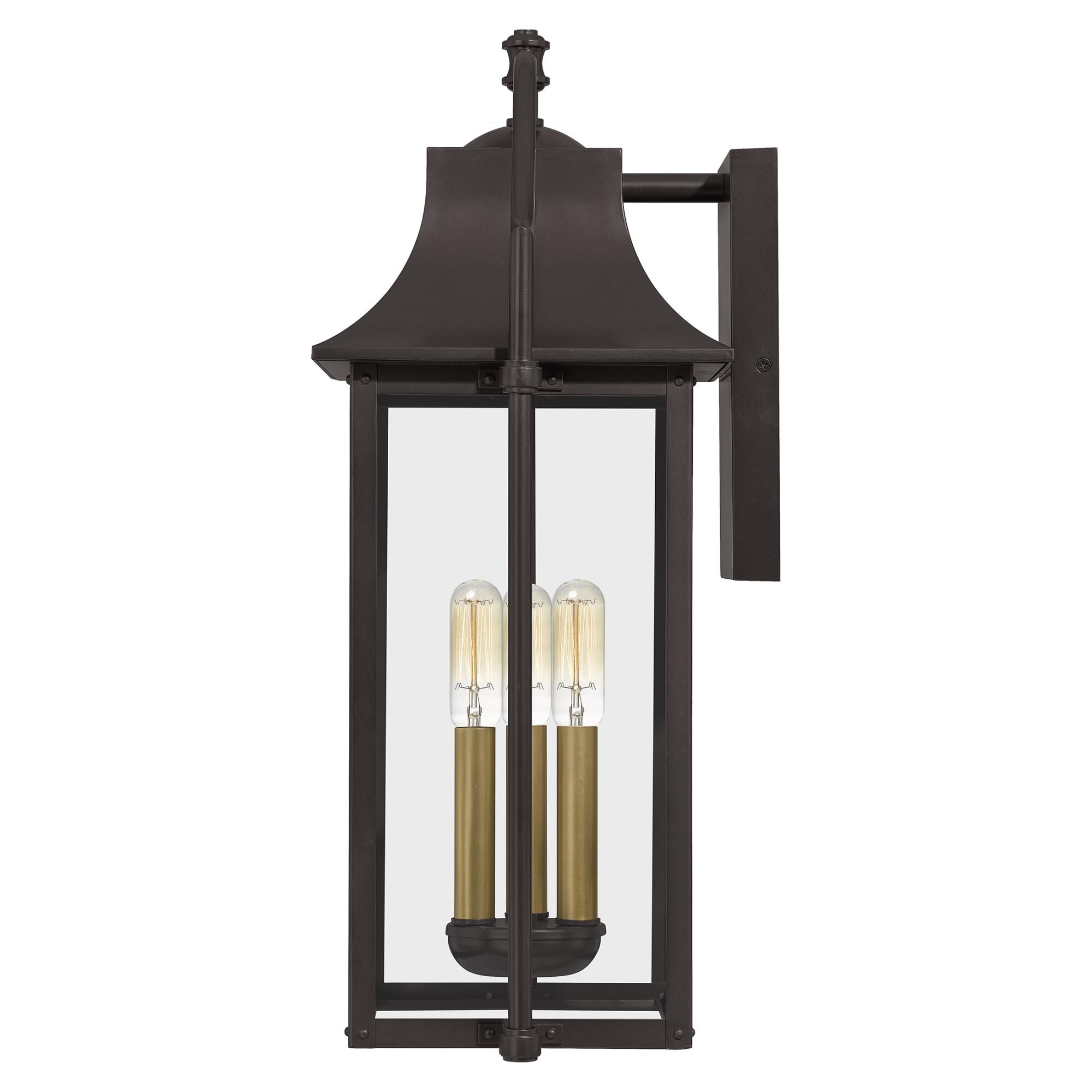 Shown in Western Bronze finish and Clear Glass shade