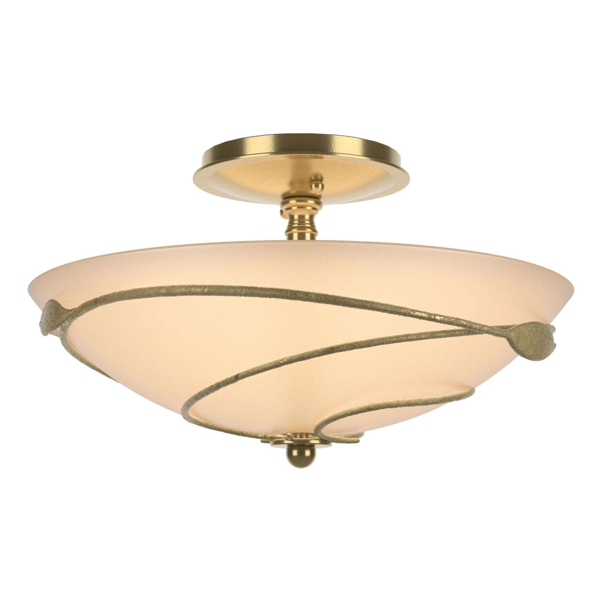 Forged Leaves 13 Inch 2 Light Semi Flush Mount by Hubbardton Forge