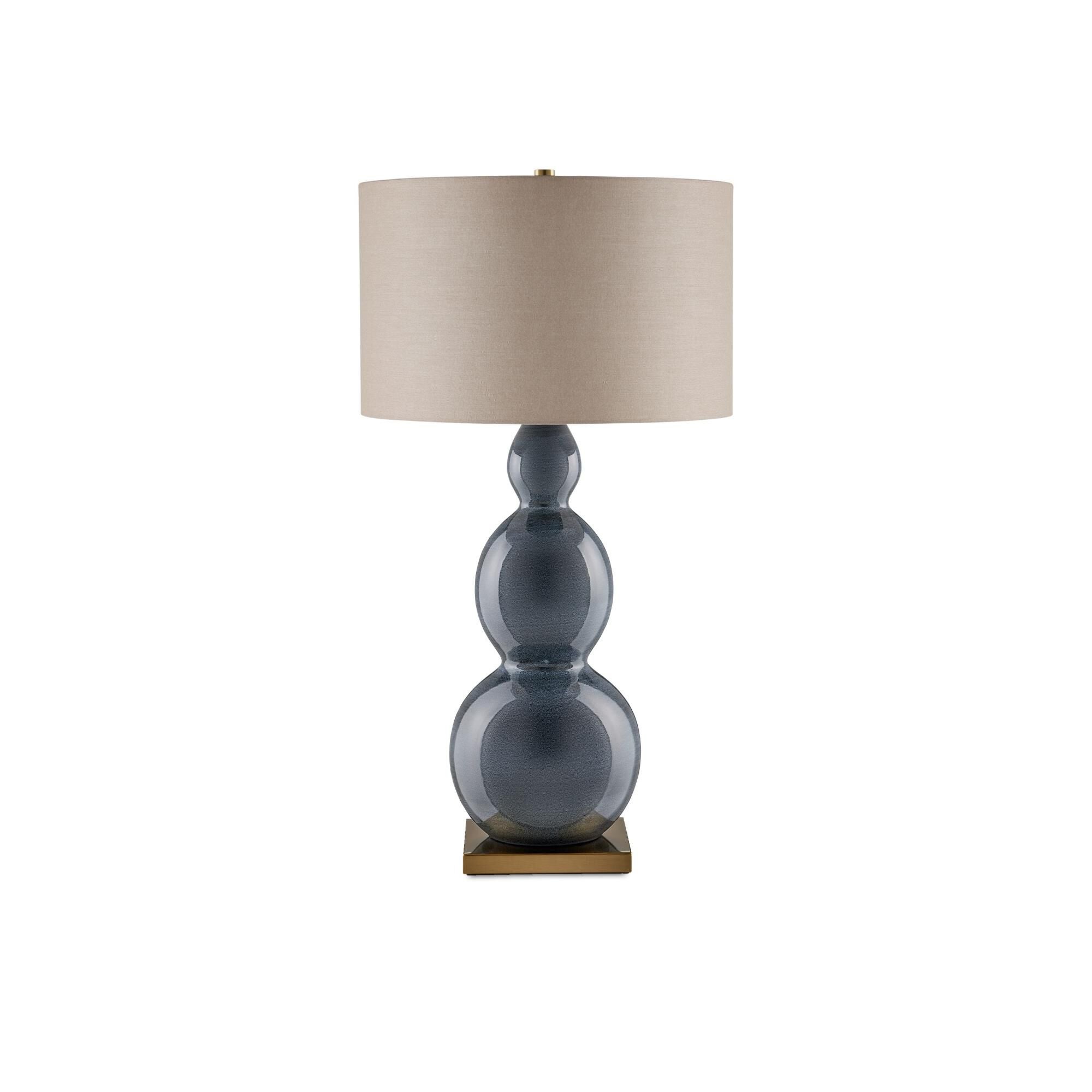 Shown in Steel Blue finish and Natural Linen shade