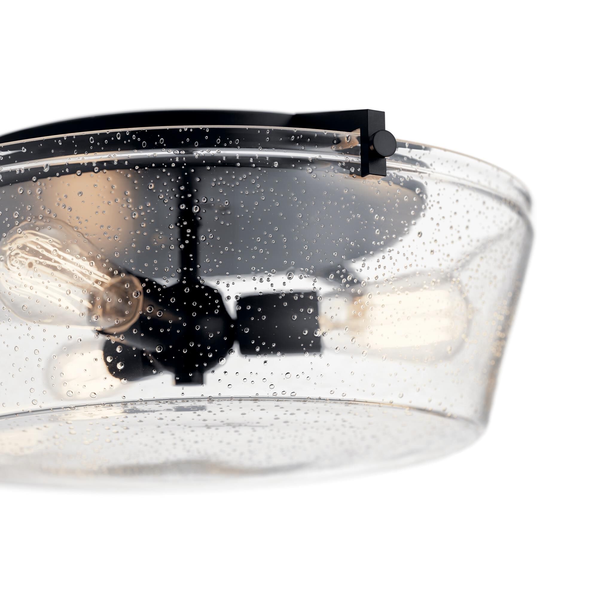 Shown in Black finish and Clear Seeded glass