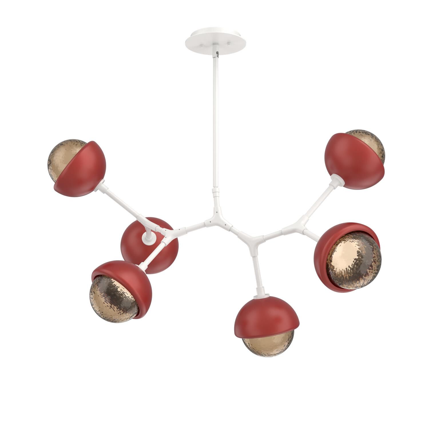 Shown in Salt White finish and Bronze glass and Cinnamon Red accent