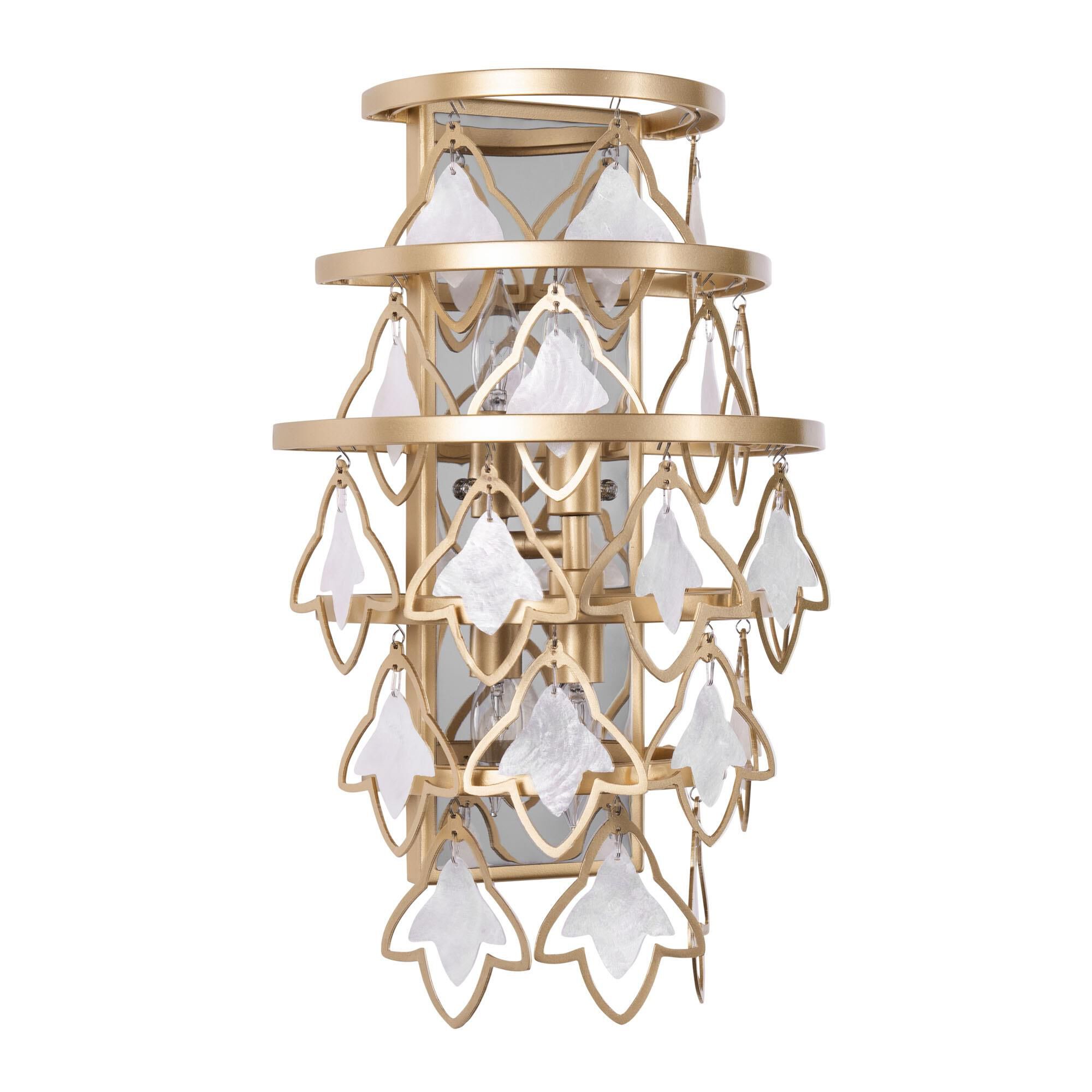 Shown in French Gold finish and White Capiz shade