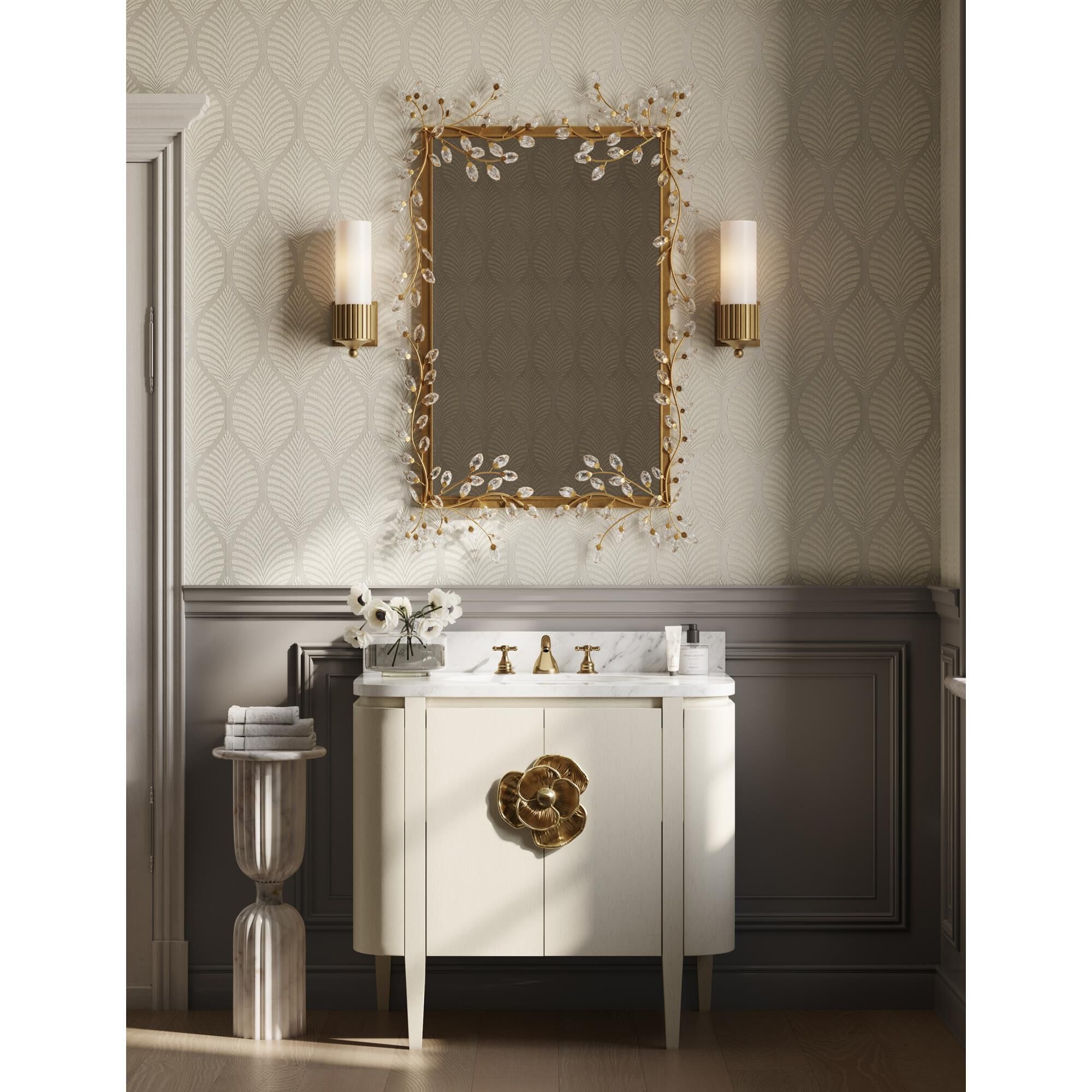 Forget-Me-Not 51 Inch Decorative Mirror by Currey and Company