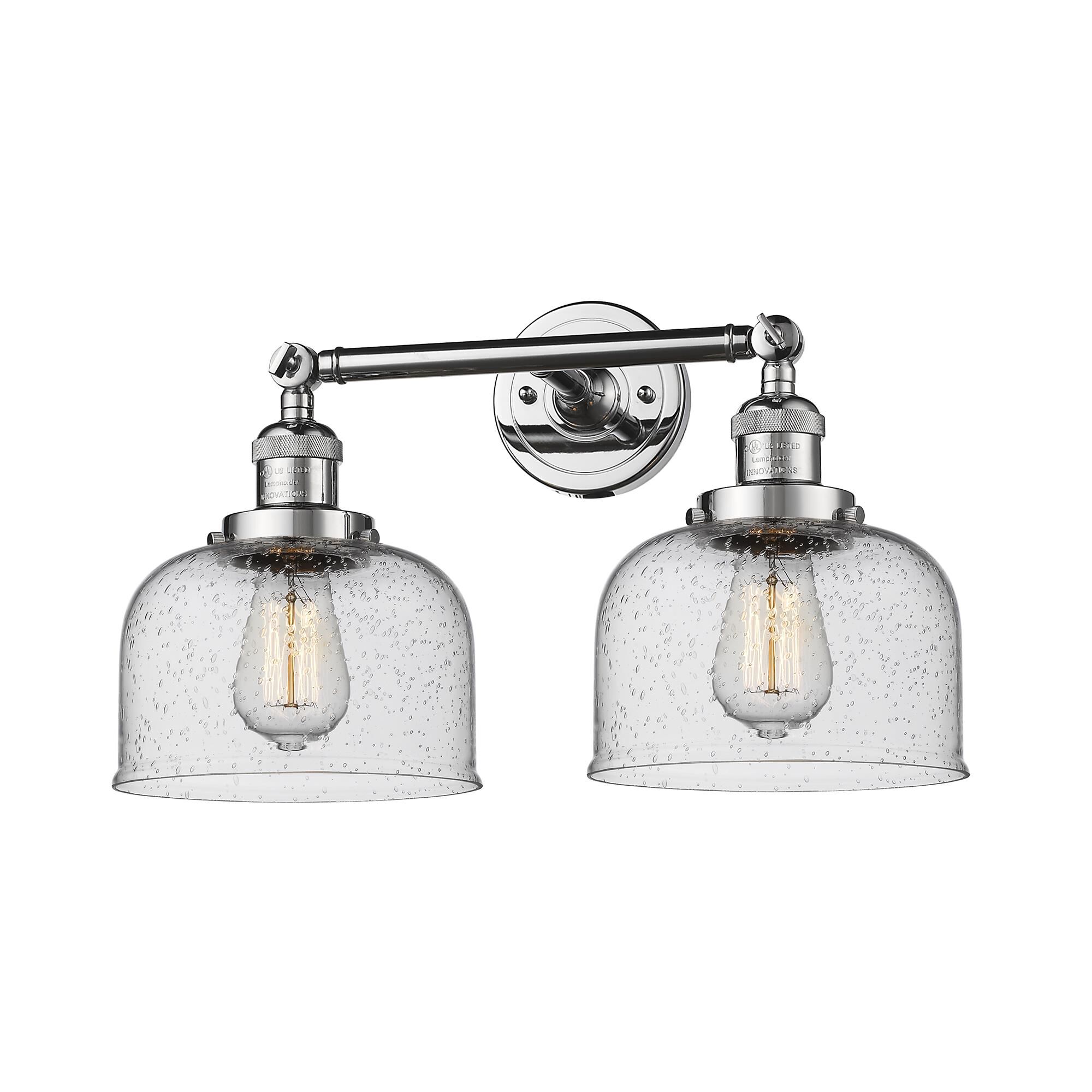 Shown in Polished Chrome finish and Seedy glass