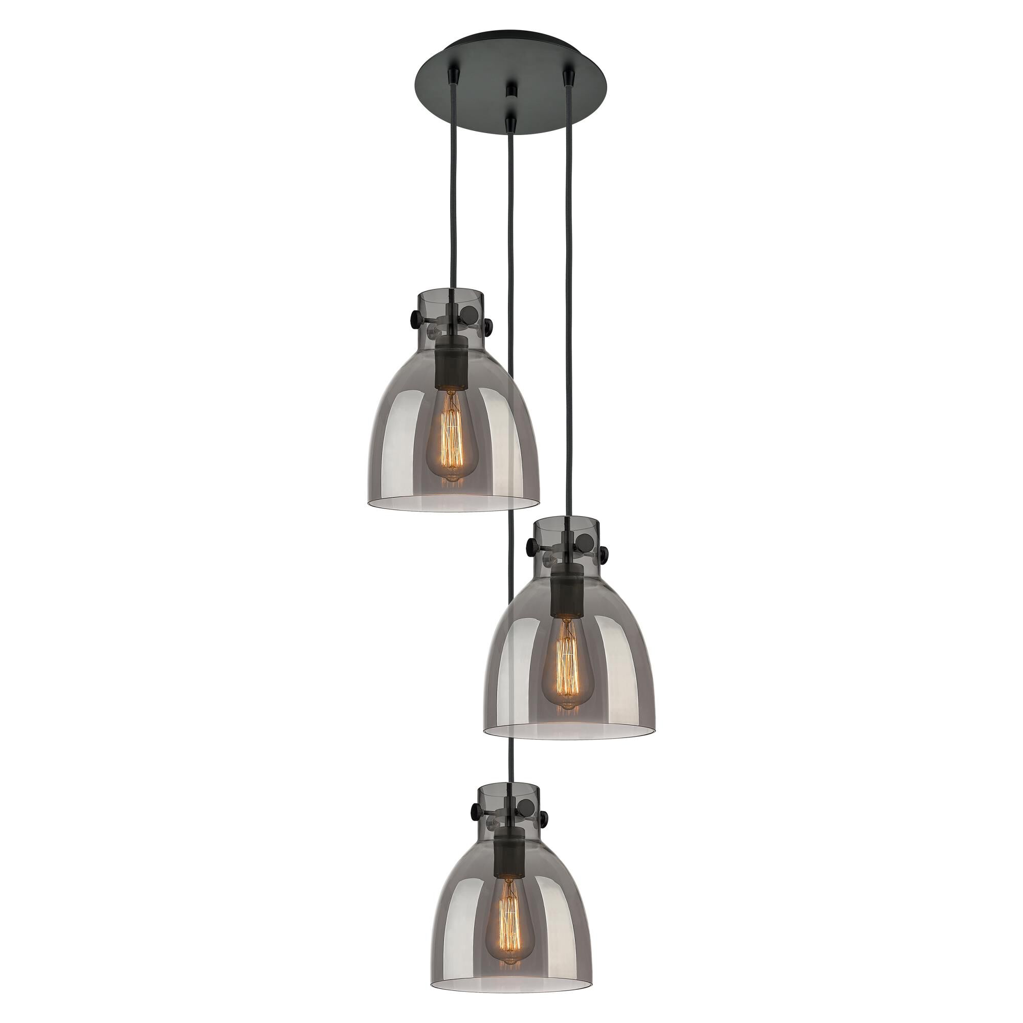 Shown in Matte Black finish and Light Smoke glass and Light Smoke Glass shade