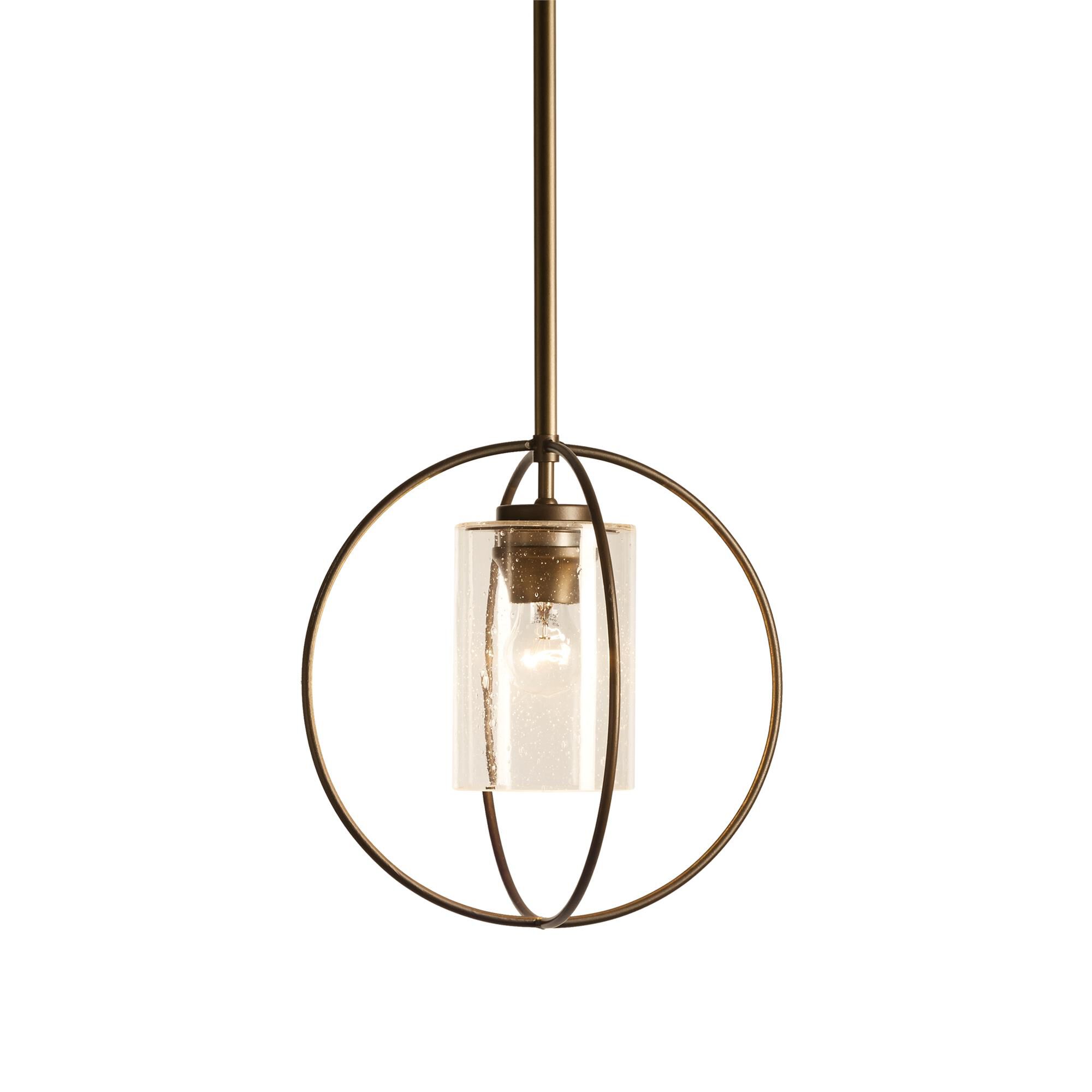 Shown in Dark Smoke finish and Seeded Clear glass