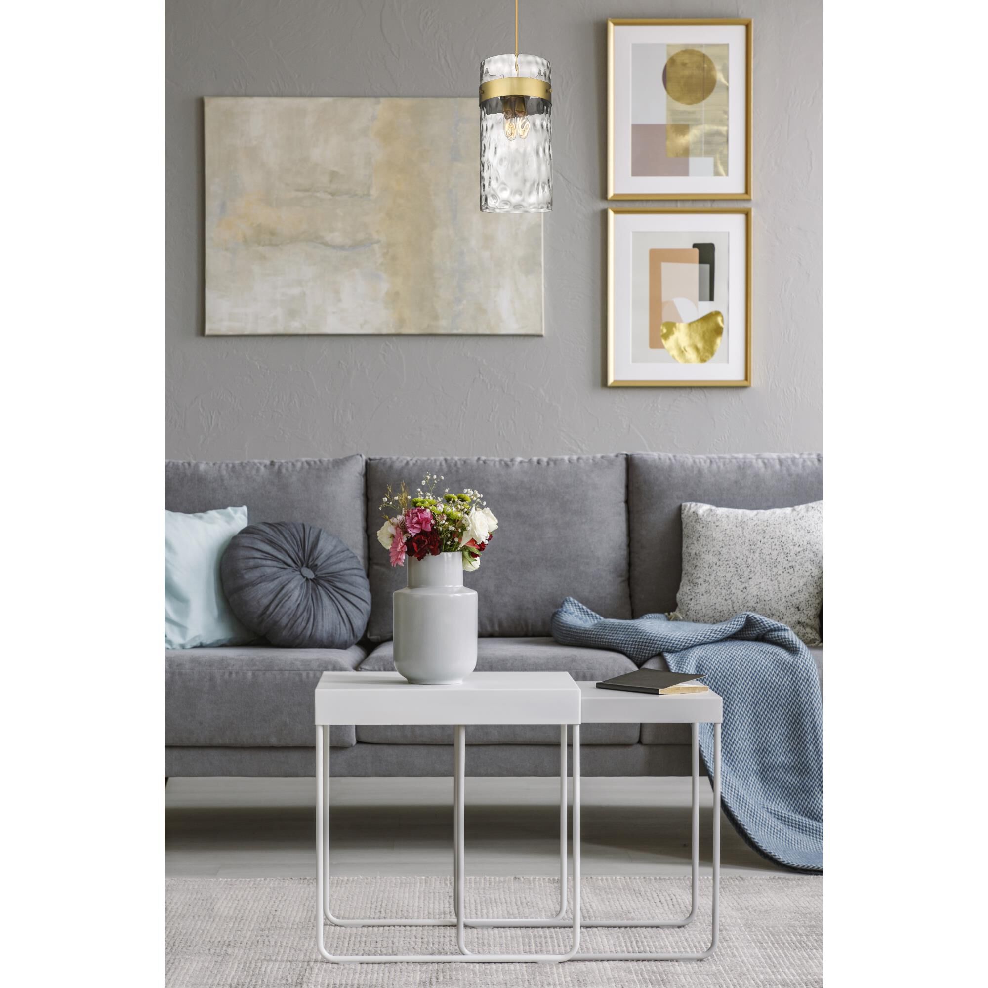 Shown in Rubbed Brass finish and Clear glass and No Shade shade