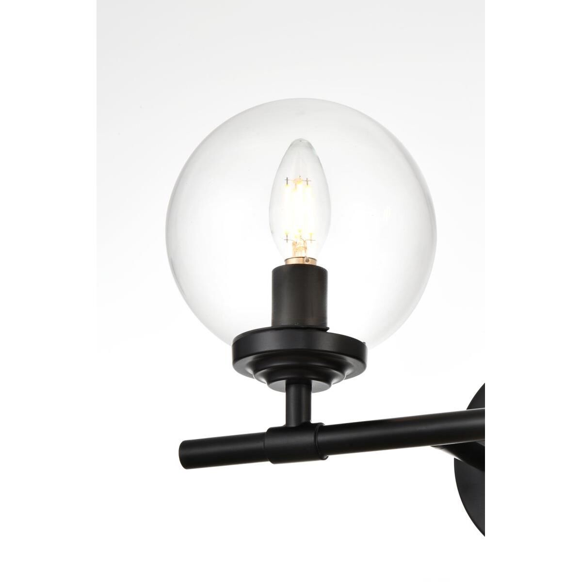 Shown in Black  finish and Clear glass