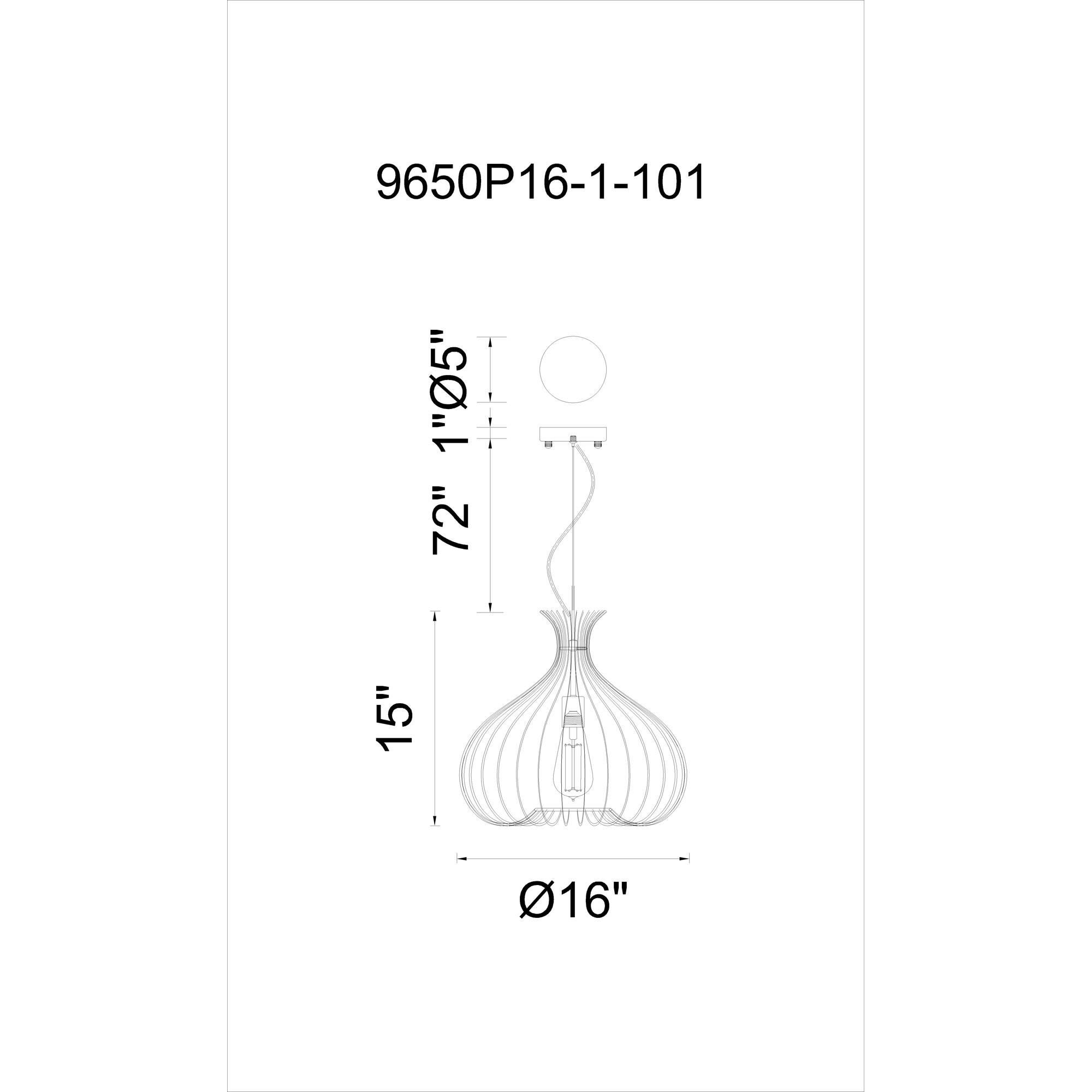 CWI Lighting Darleen 16 Inch Large Pendant