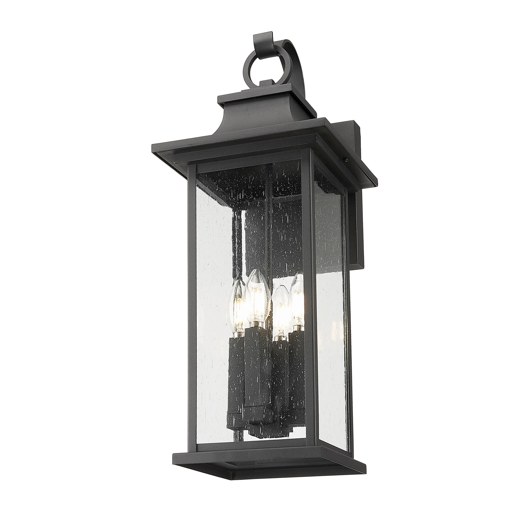 Shown in Black finish and Clear Seedy glass and Clear Seedy shade