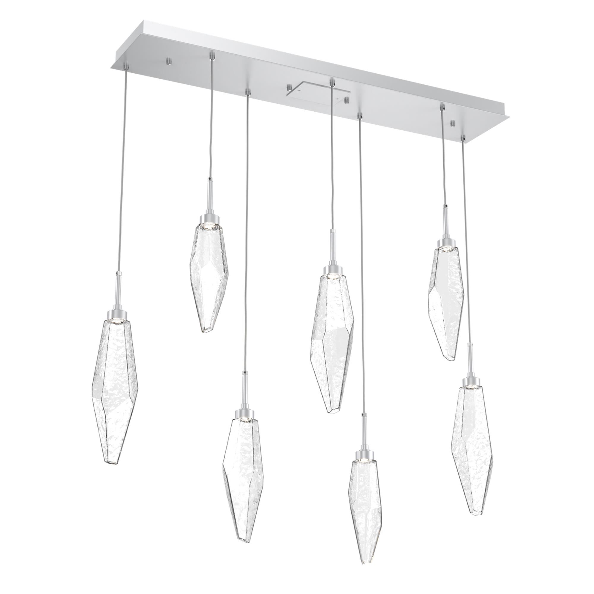 Shown in Classic Silver finish and Chilled Blown And Clear glass
