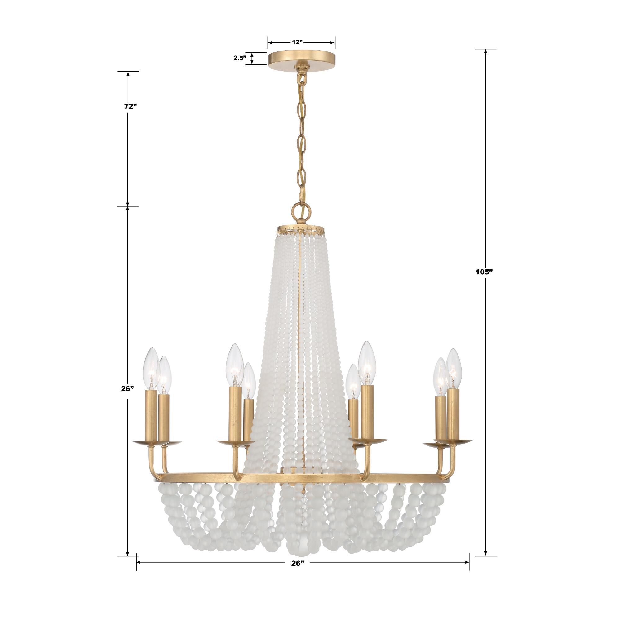 Bella 26 Inch 8 Light Chandelier by Crystorama