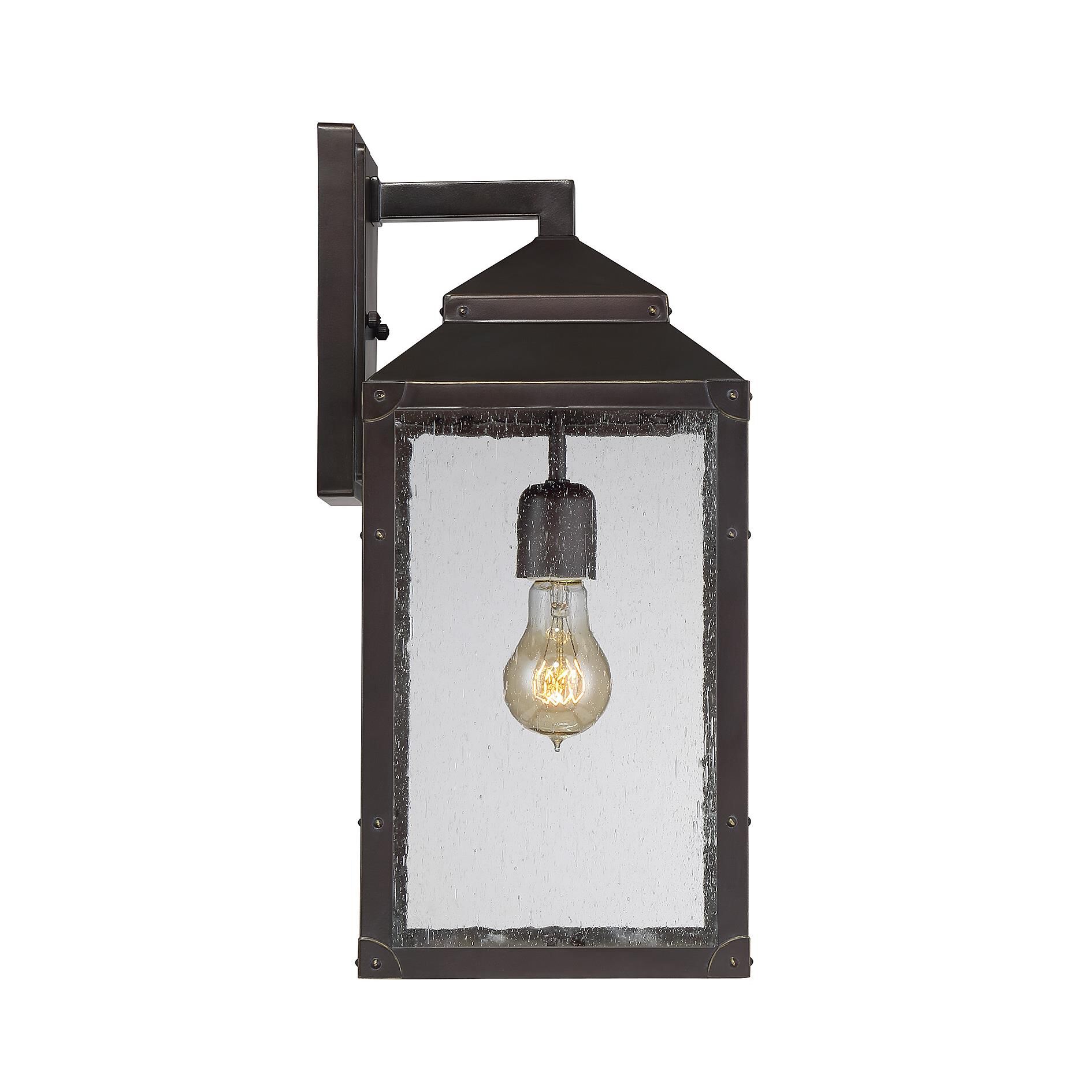 Shown in English Bronze W/ Gold finish and Clear Seeded glass