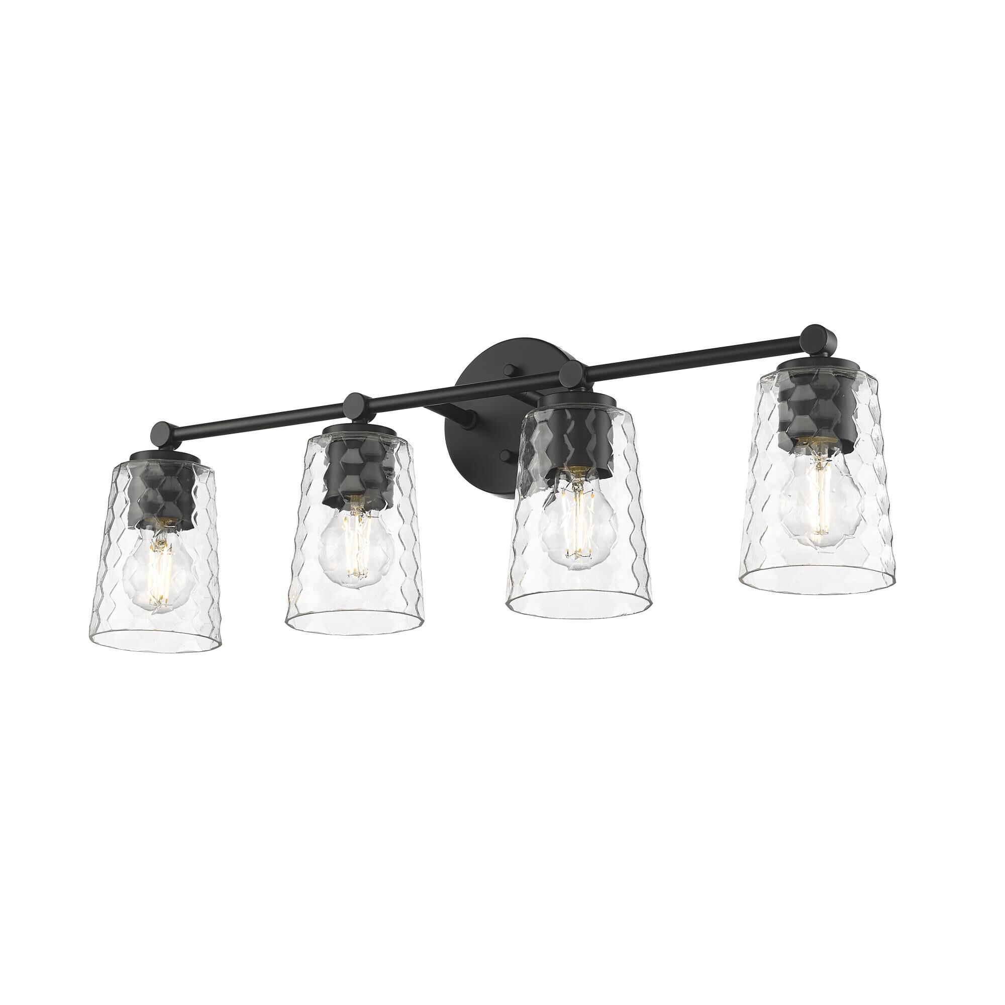 Shown in Matte Black finish and Clear Honeycomb glass