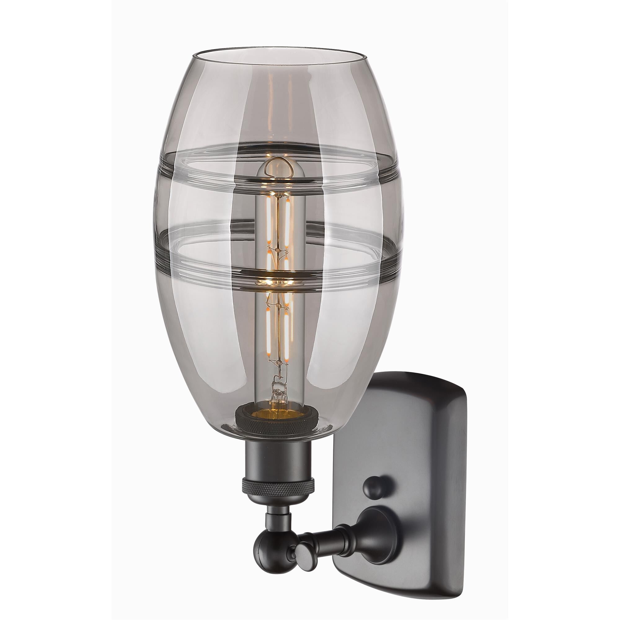 Shown in Oil Rubbed Bronze finish and Light Smoke glass