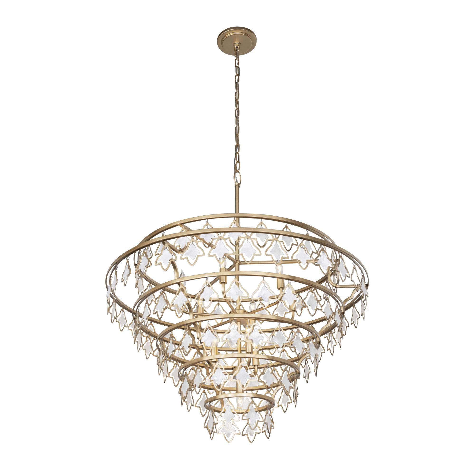 Shown in French Gold finish and White Capiz shade