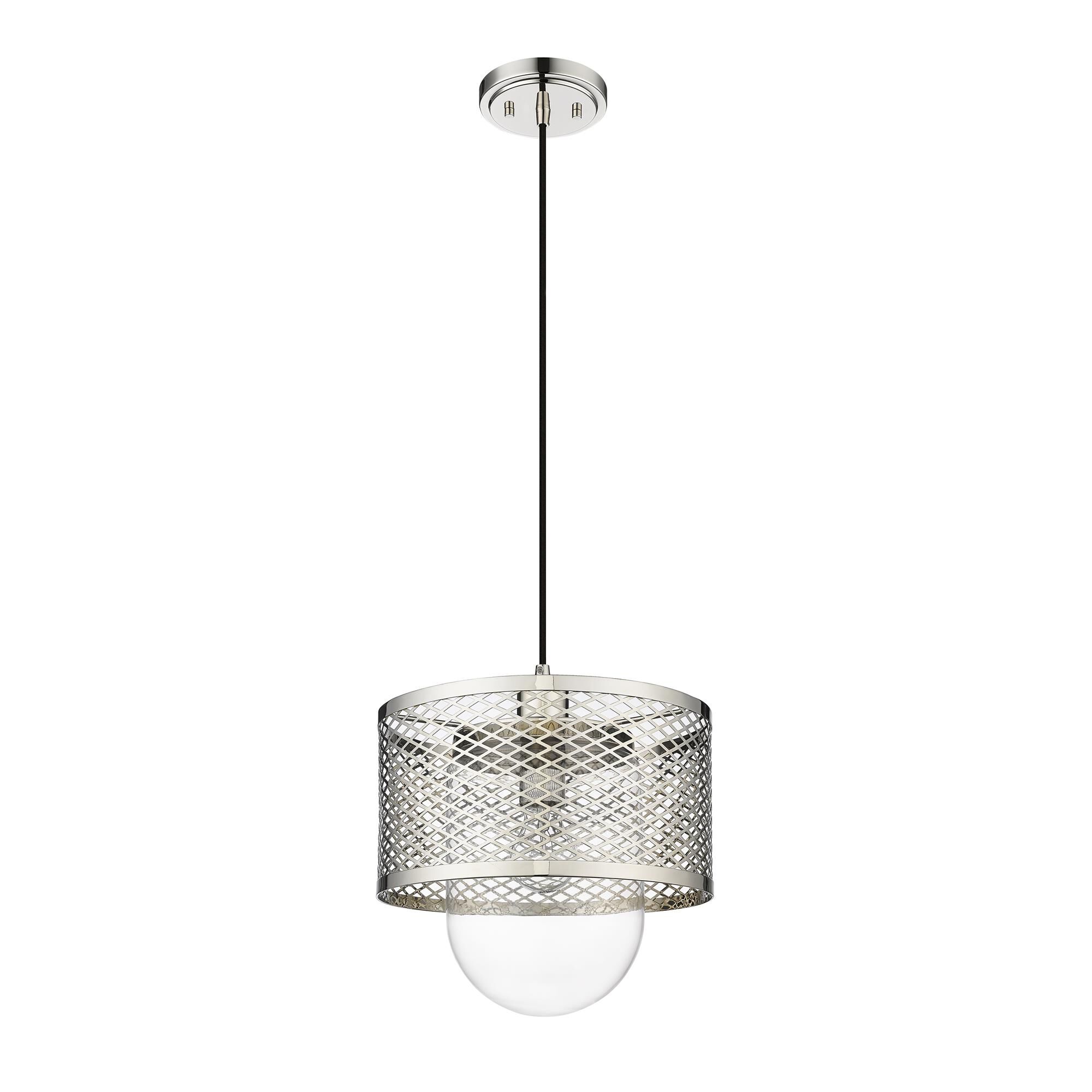Shown in Polished Nickel finish and Clear glass