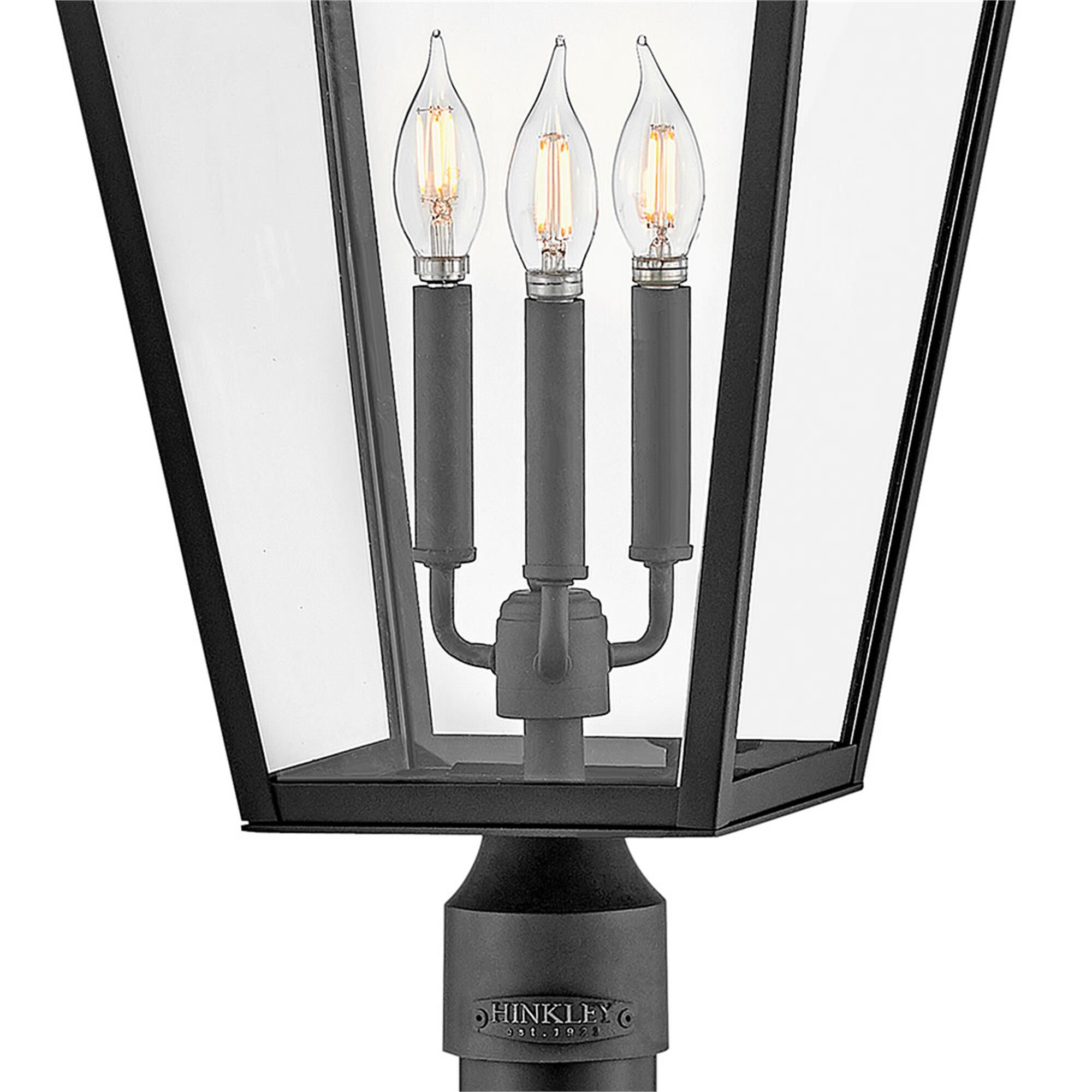 Shown in Museum Black finish and Clear glass