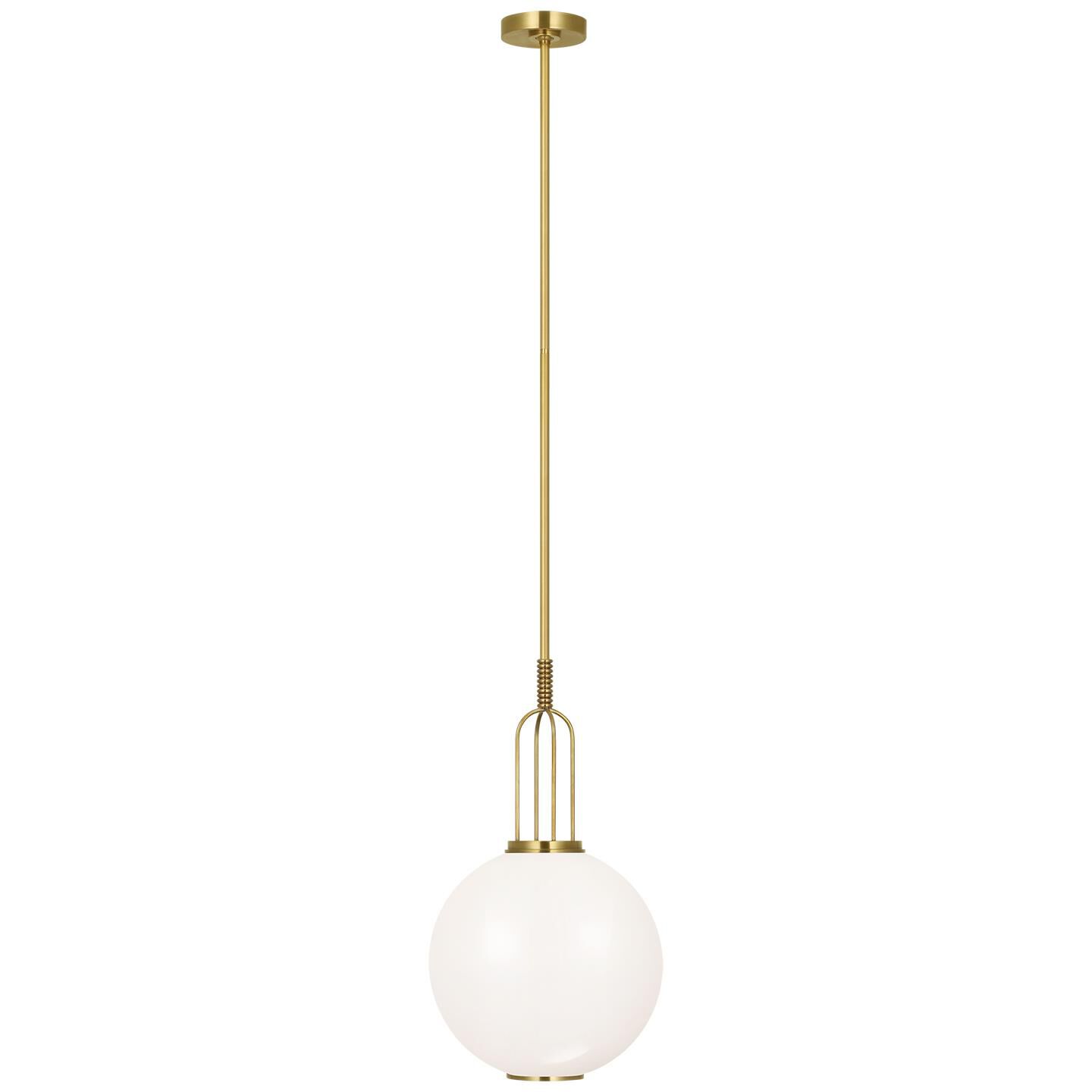 Shown in Soft Brass finish and White glass