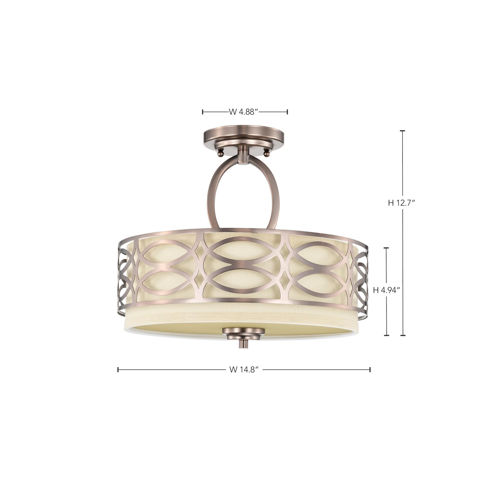 Shown in Hazel Bronze finish and Khaki Fabric shade