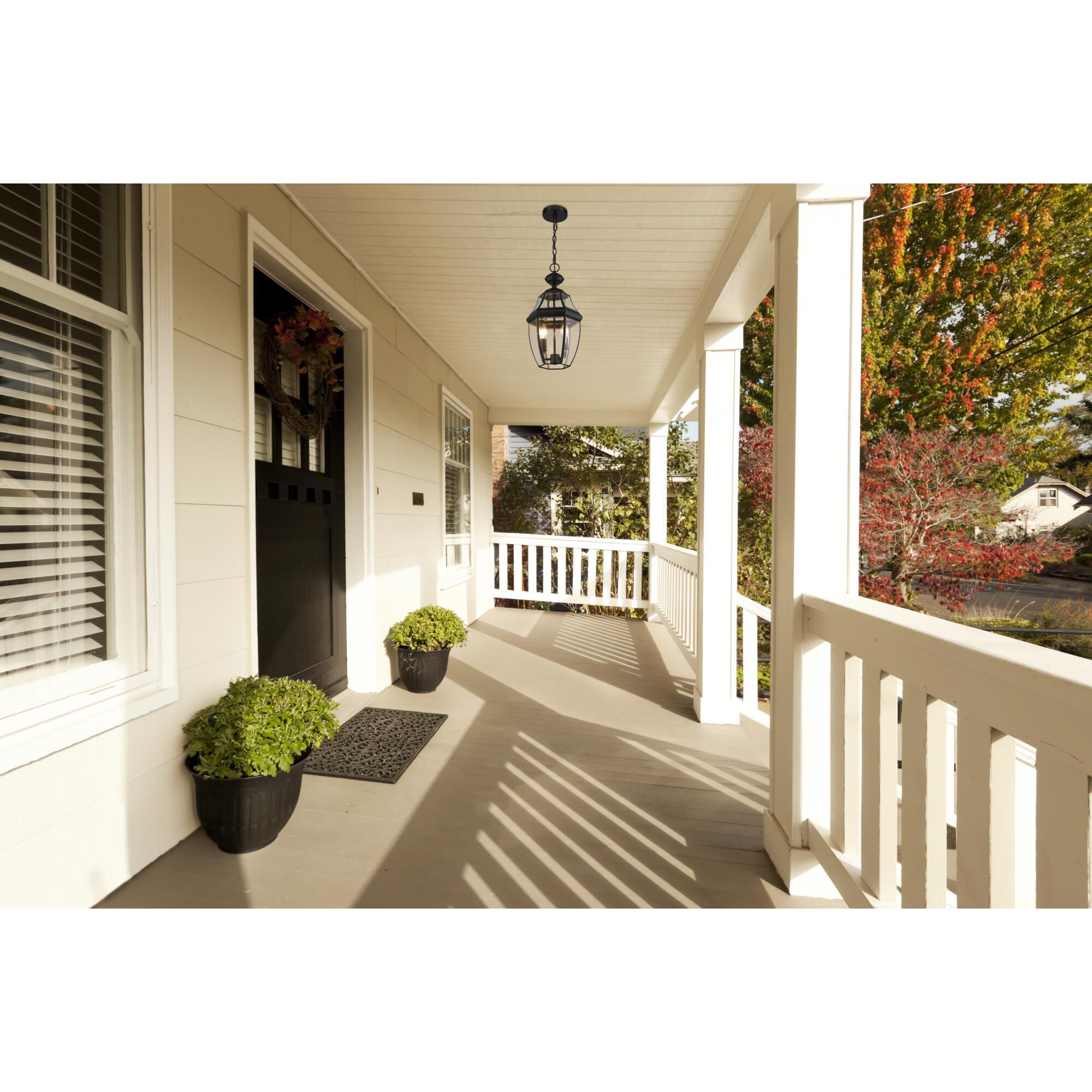 Shown in Black finish and Glass shade