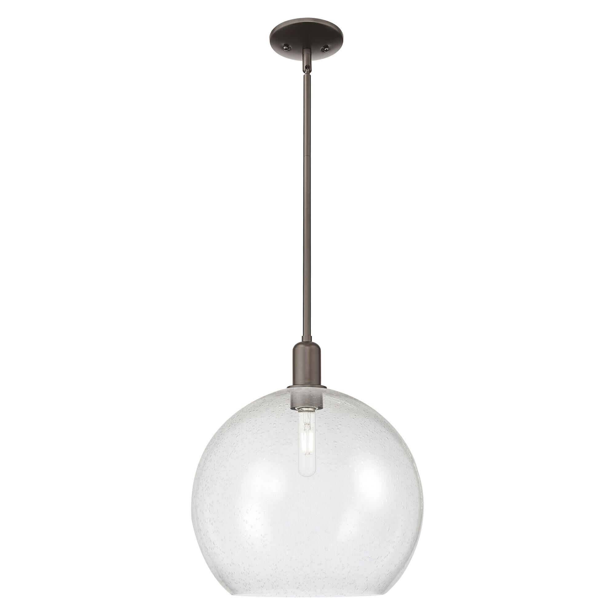 Shown in Oil Rubbed Bronze finish and Seedy glass