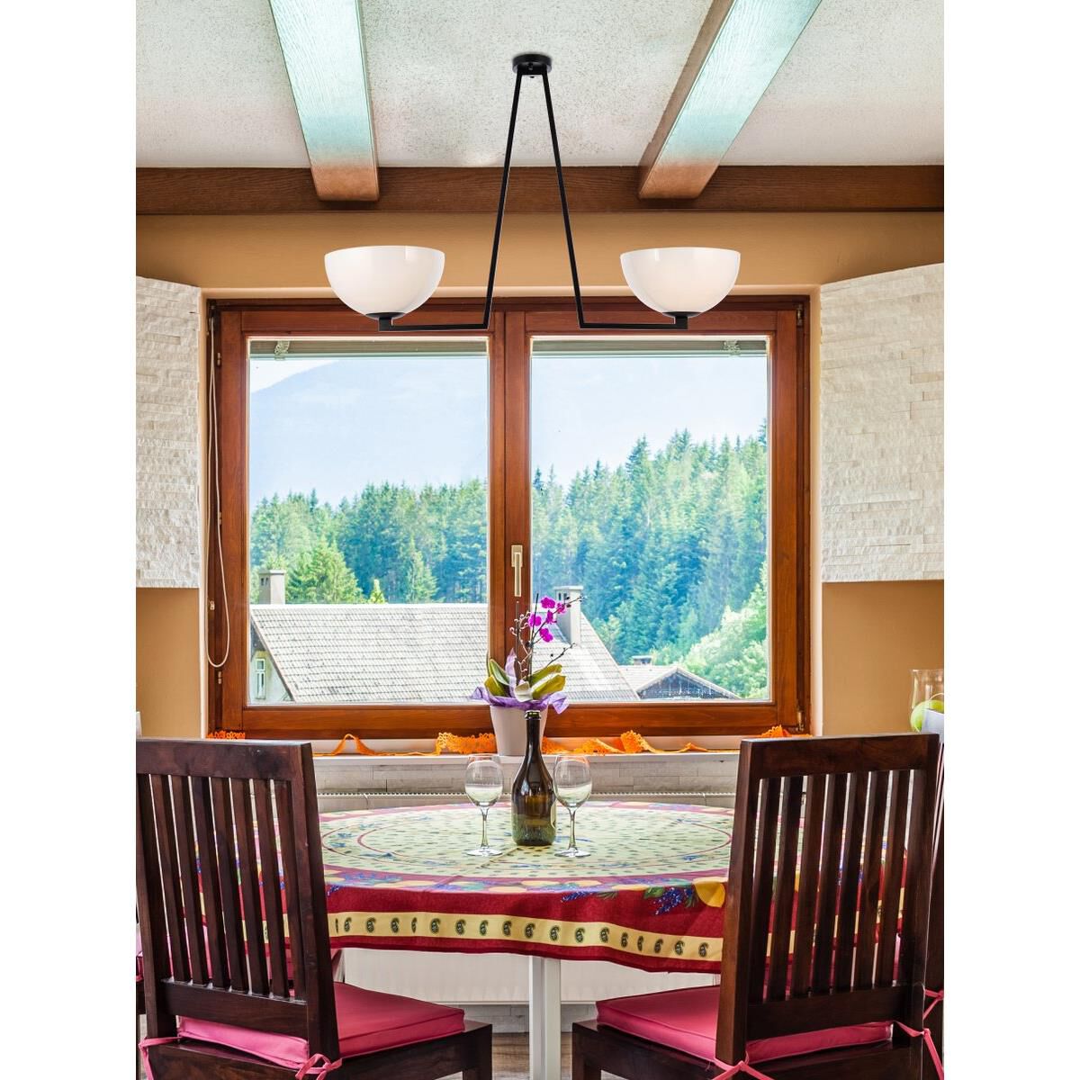 Jeanne 46 Inch 2 Light Flush Mount by Elegant Lighting