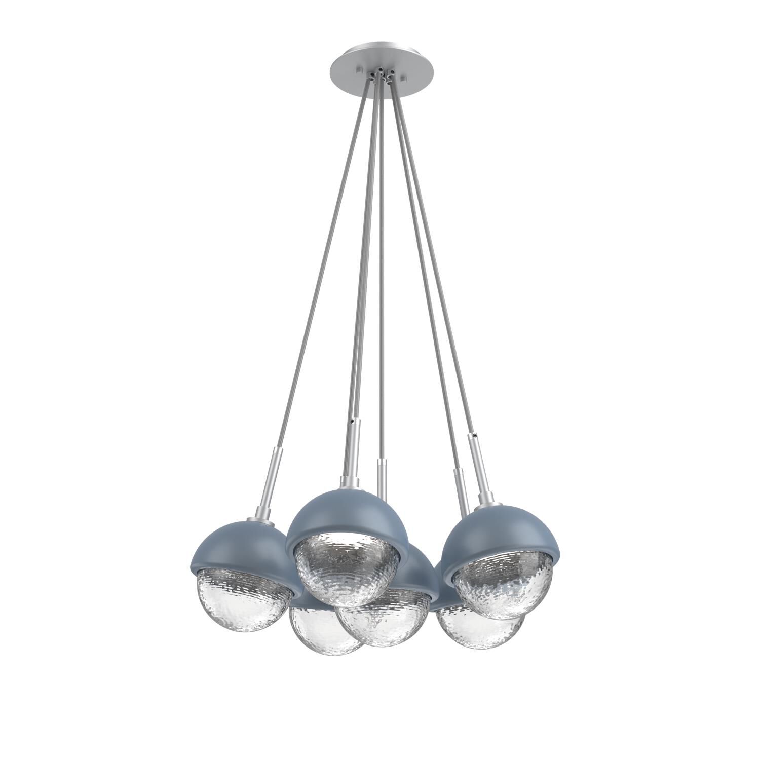 Shown in Classic Silver finish and Clear glass and Poppy Blue accent