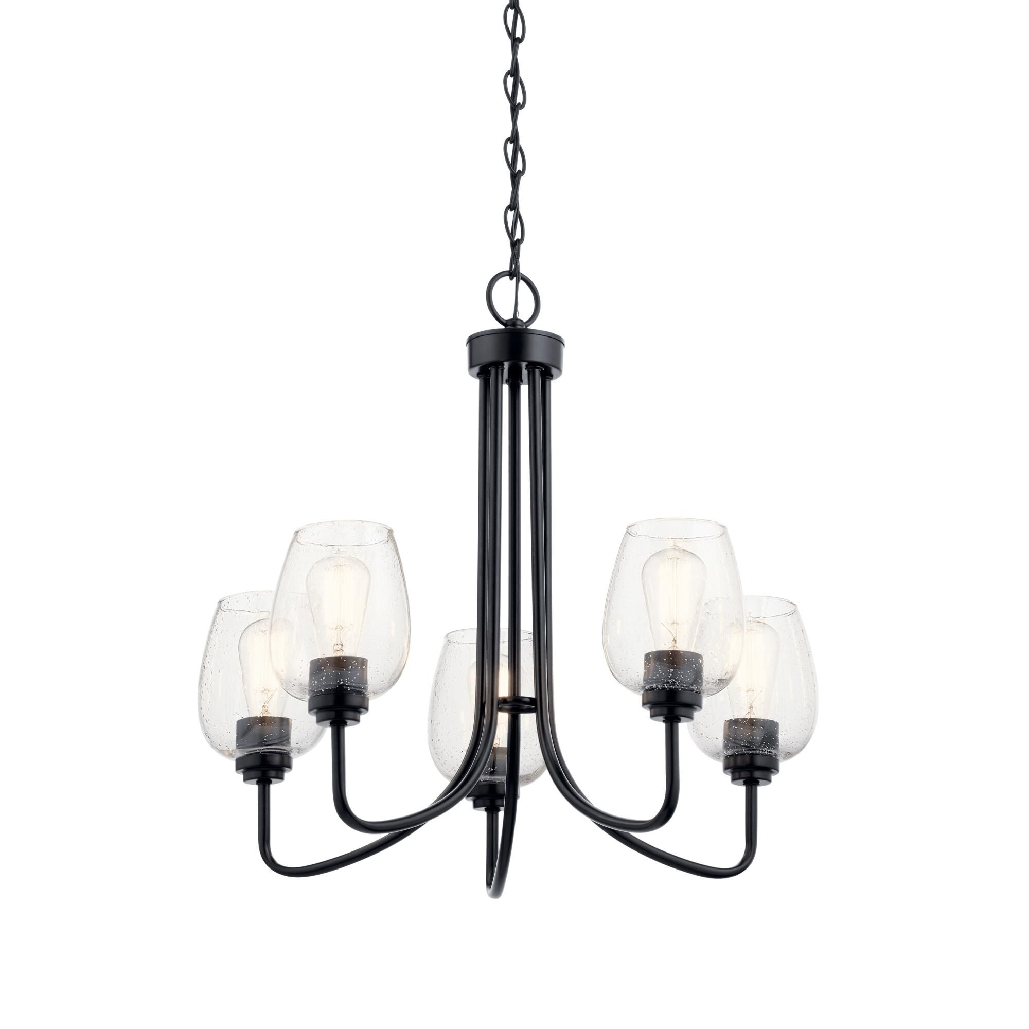 Shown in Black finish and Clear Seeded glass